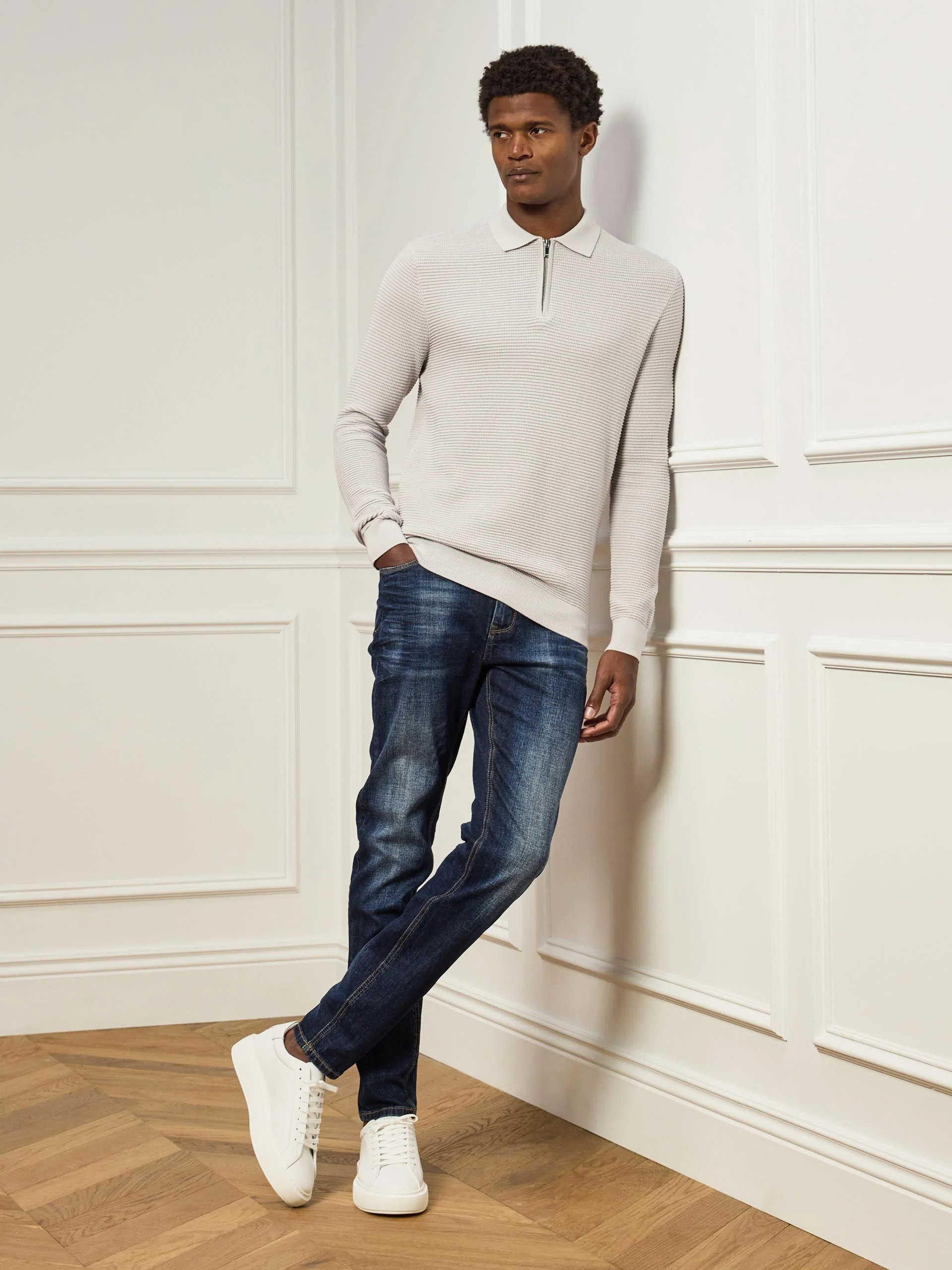Slim Fit Denim Jeans in Dark Wash - Image 2