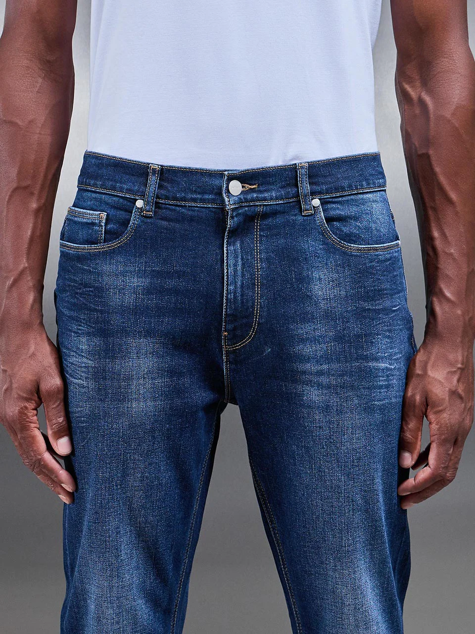 Slim Fit Denim Jeans in Dark Wash - Image 4