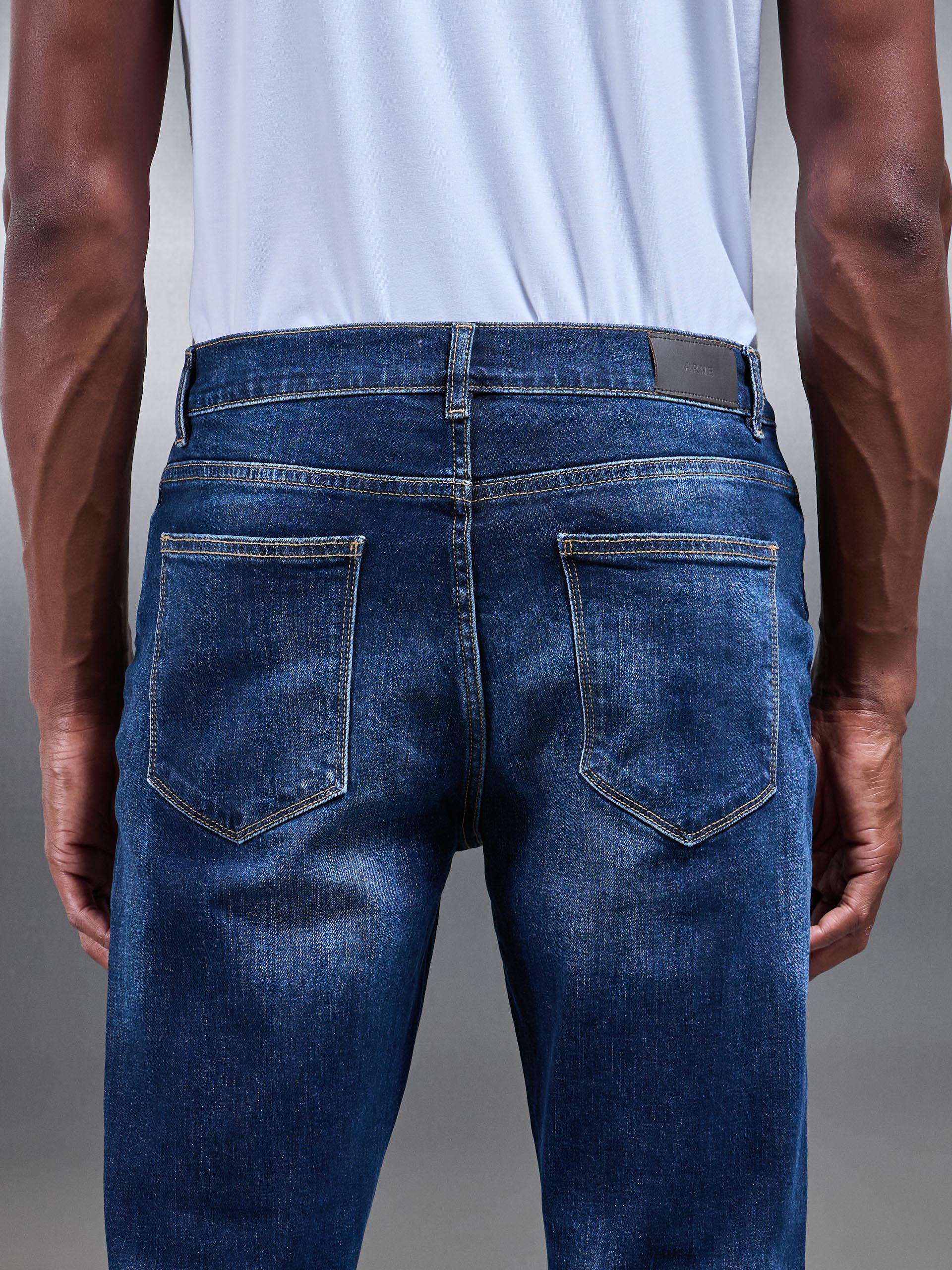Slim Fit Denim Jeans in Dark Wash - Image 5