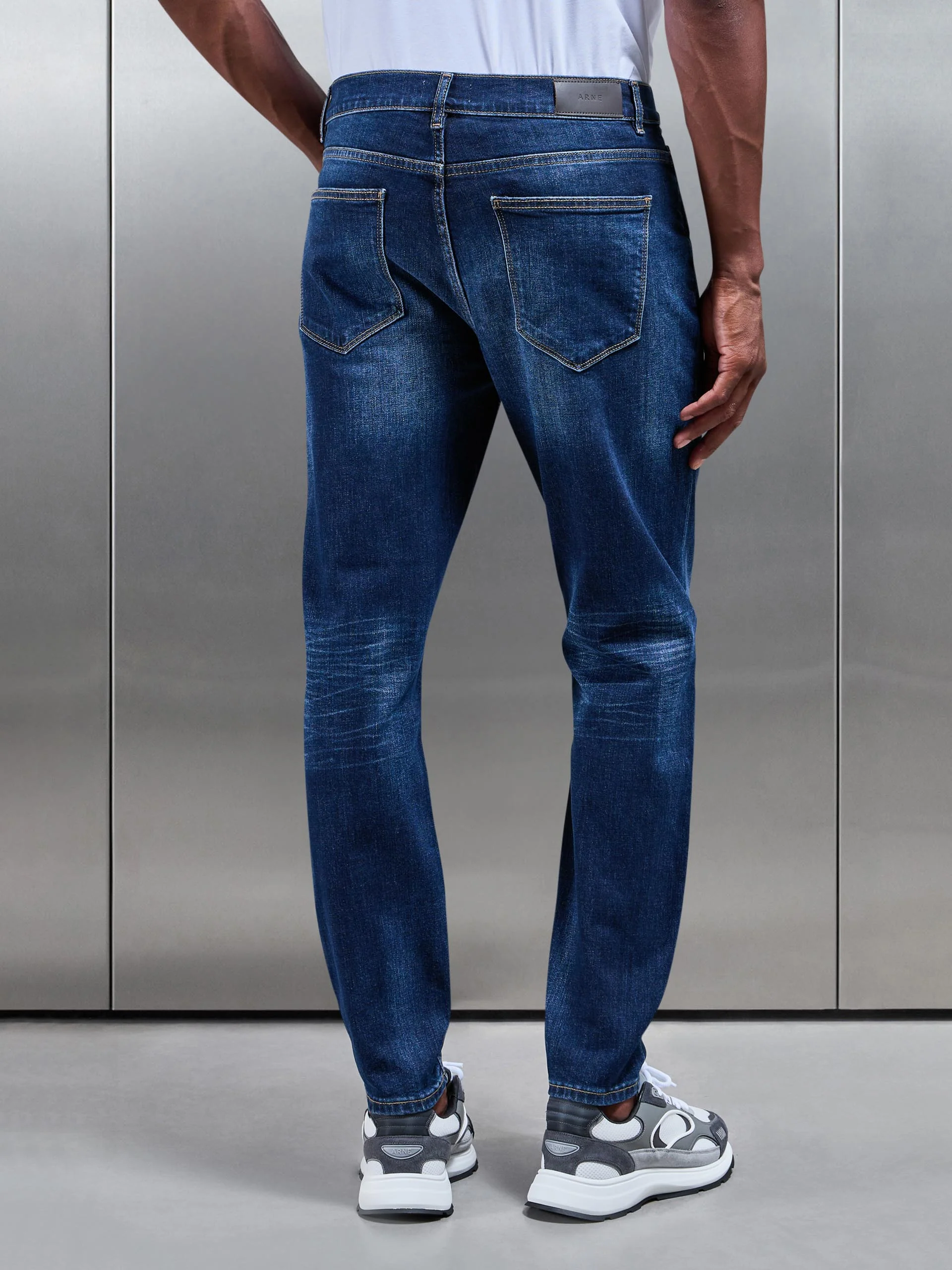 Slim Fit Denim Jeans in Dark Wash - Image 6