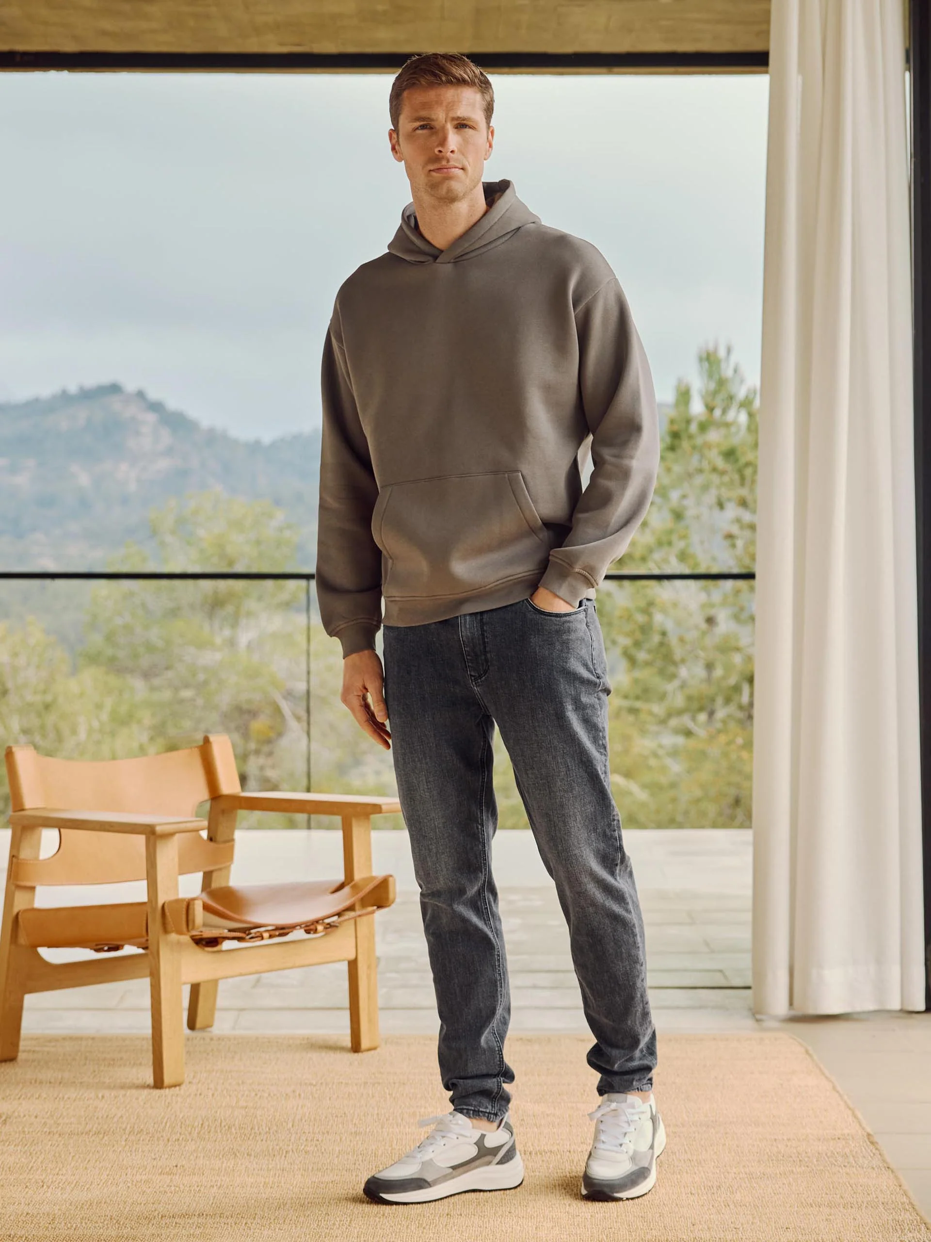 Slim Fit Denim Jeans in Grey Wash - Image 2