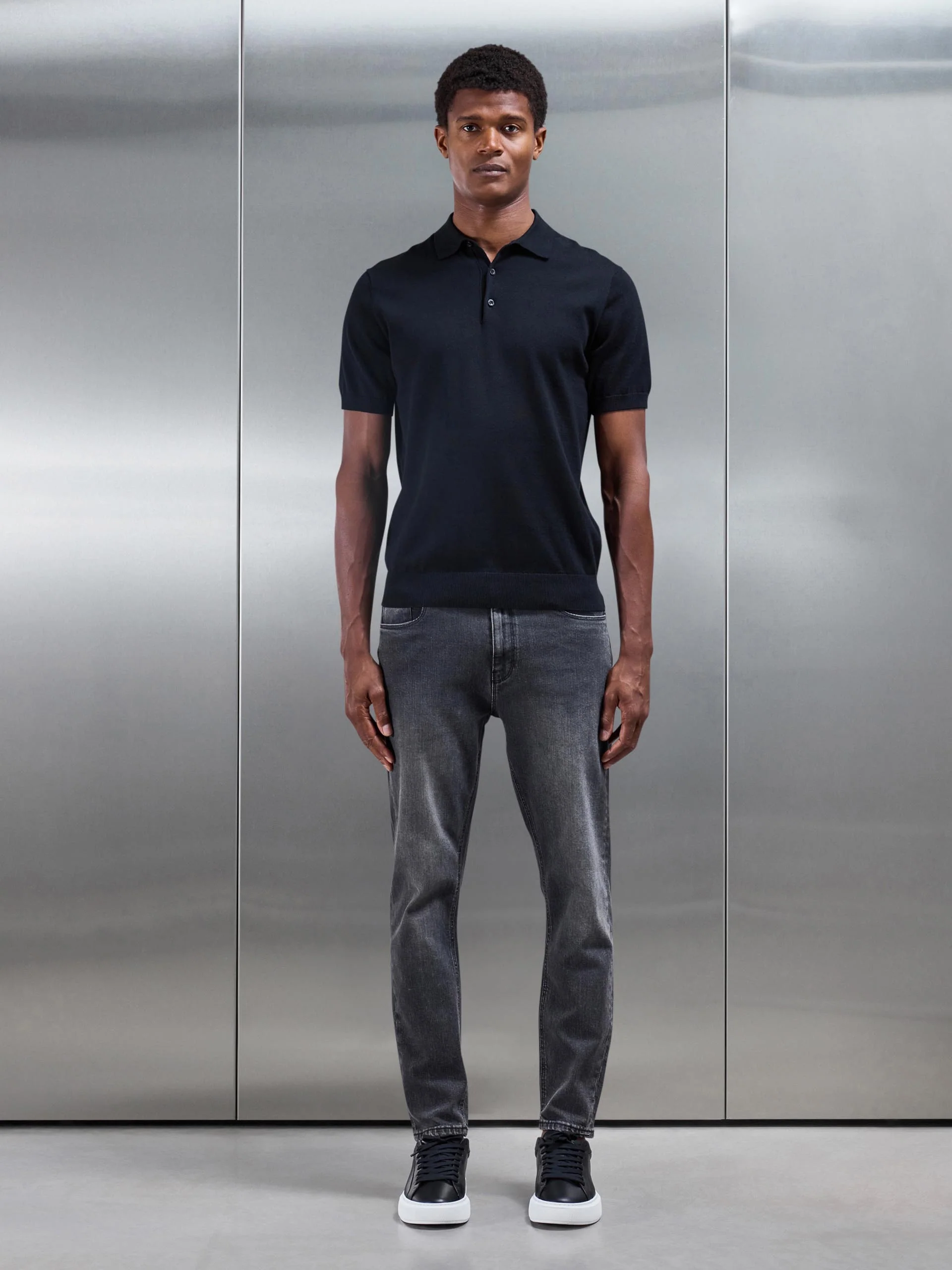 Slim Fit Denim Jeans in Grey Wash - Image 6