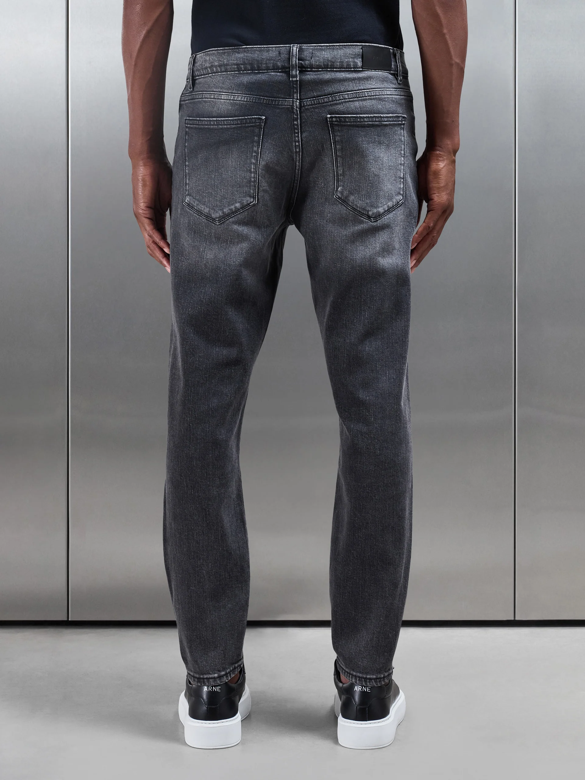Slim Fit Denim Jeans in Grey Wash - Image 8