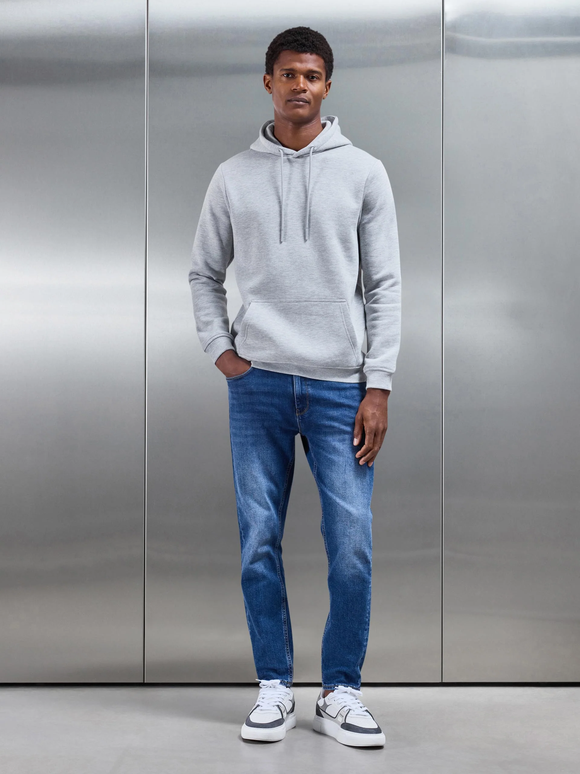 Slim Fit Denim Jeans in Mid Blue - Image 2