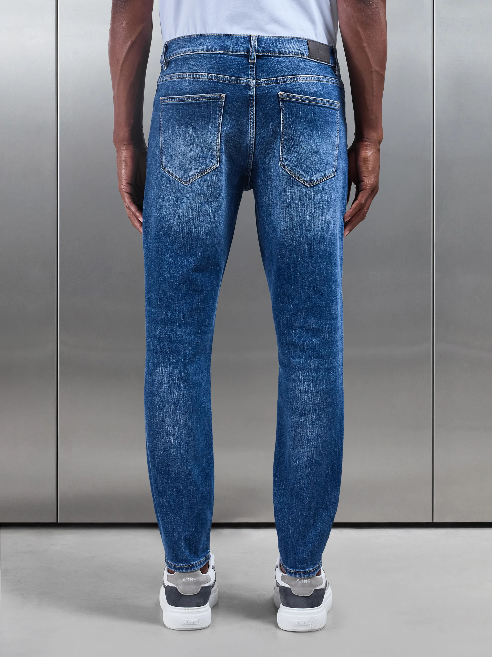 Slim Fit Denim Jeans in Mid Blue - Image 6