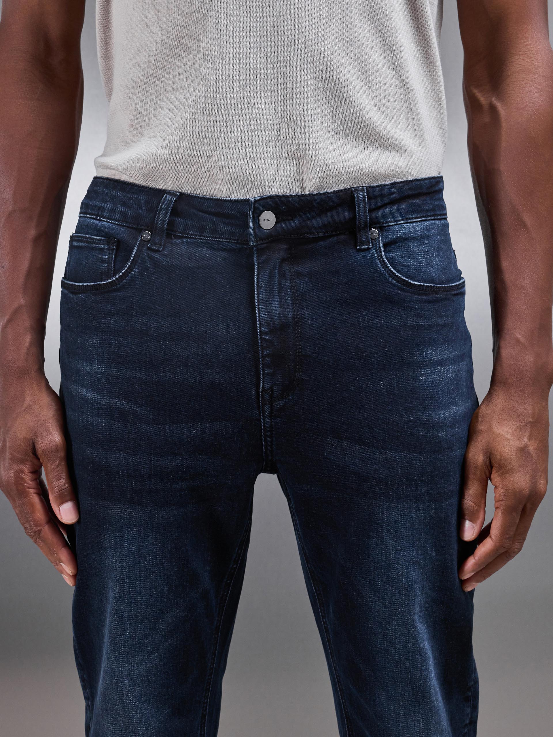 Slim Fit Denim Jeans in Midnight Blue - Image 3