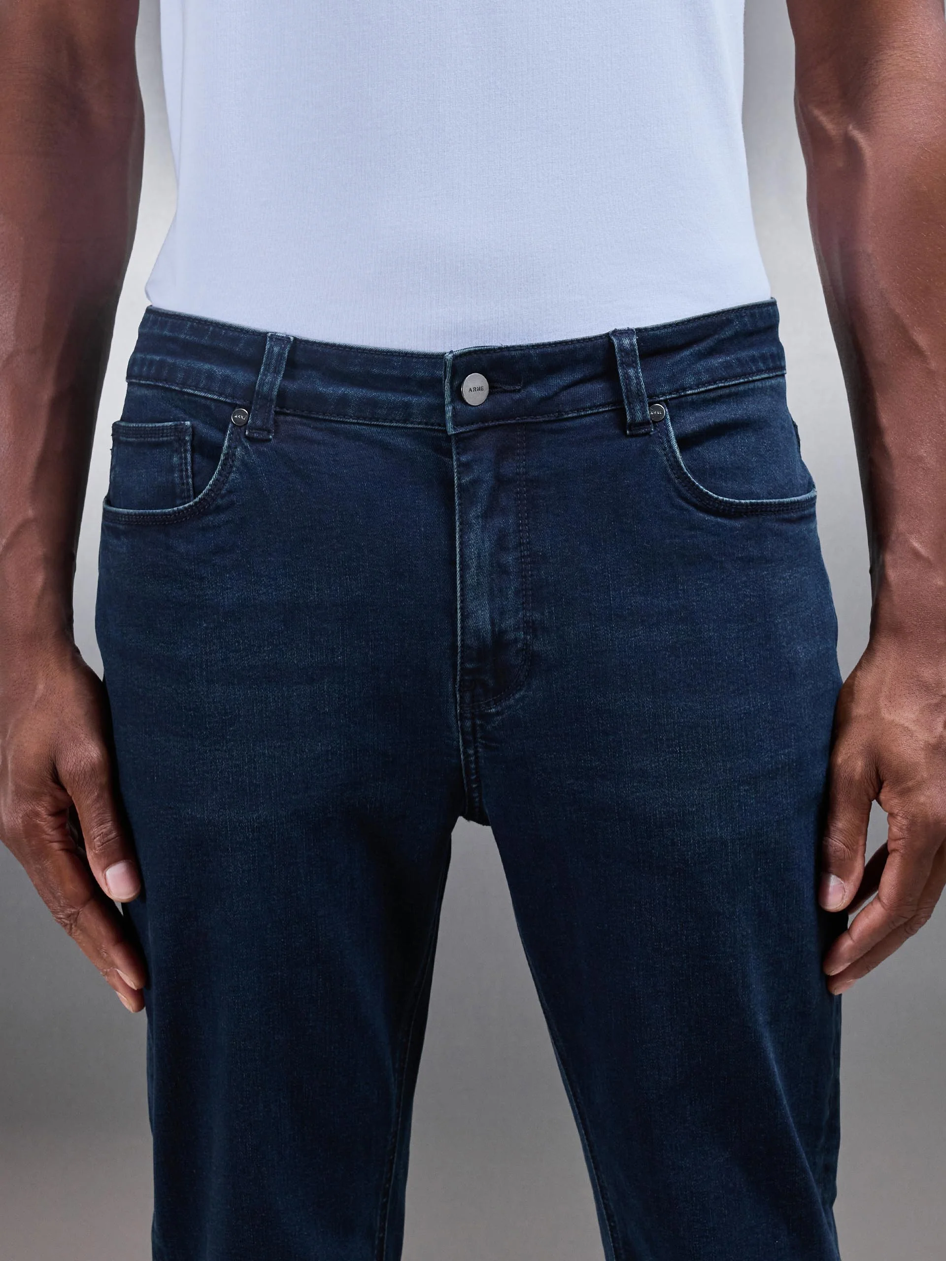 Slim Fit Denim Jeans in Navy - Image 3