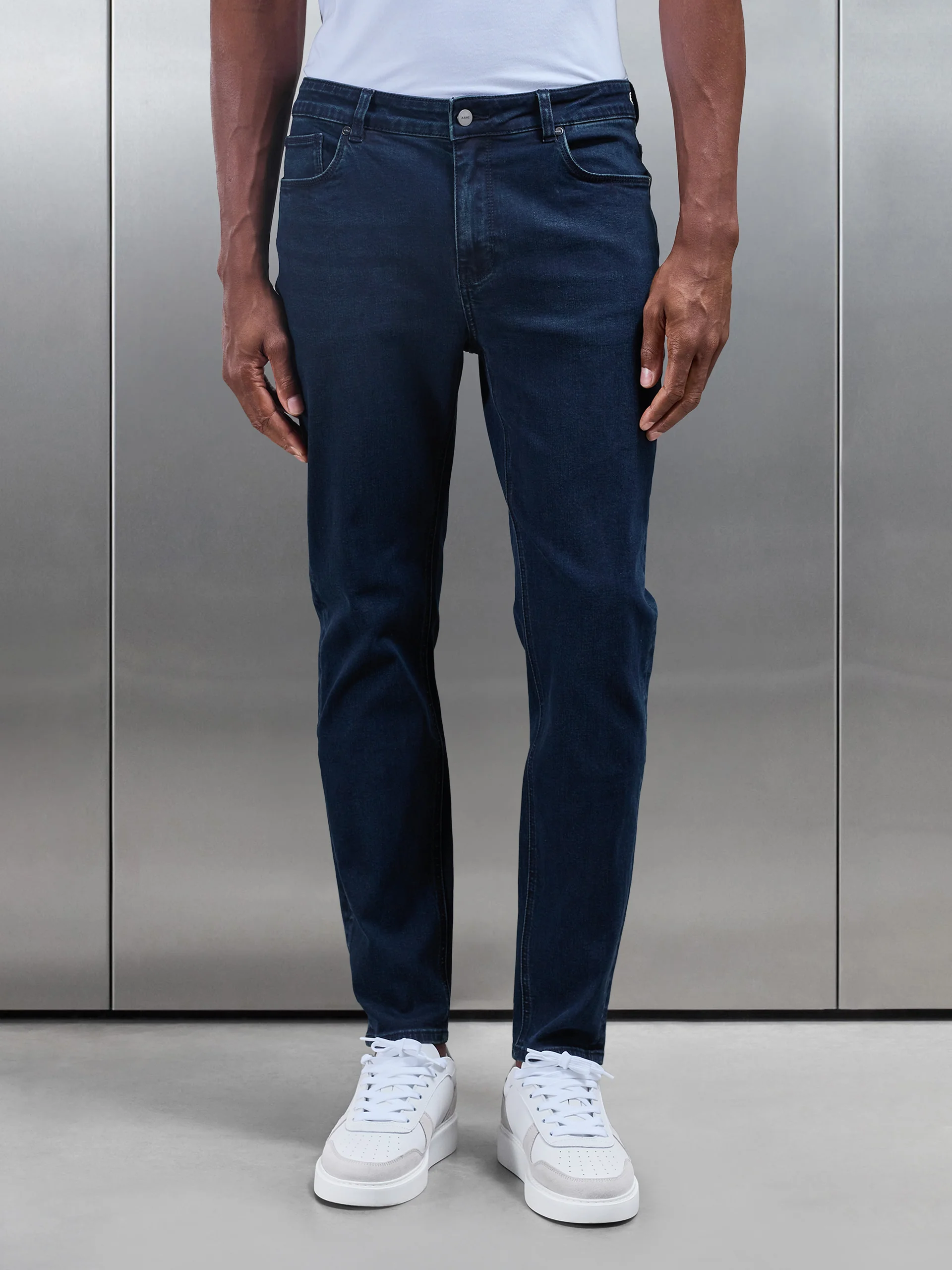 Slim Fit Denim Jeans in Navy - Image 4