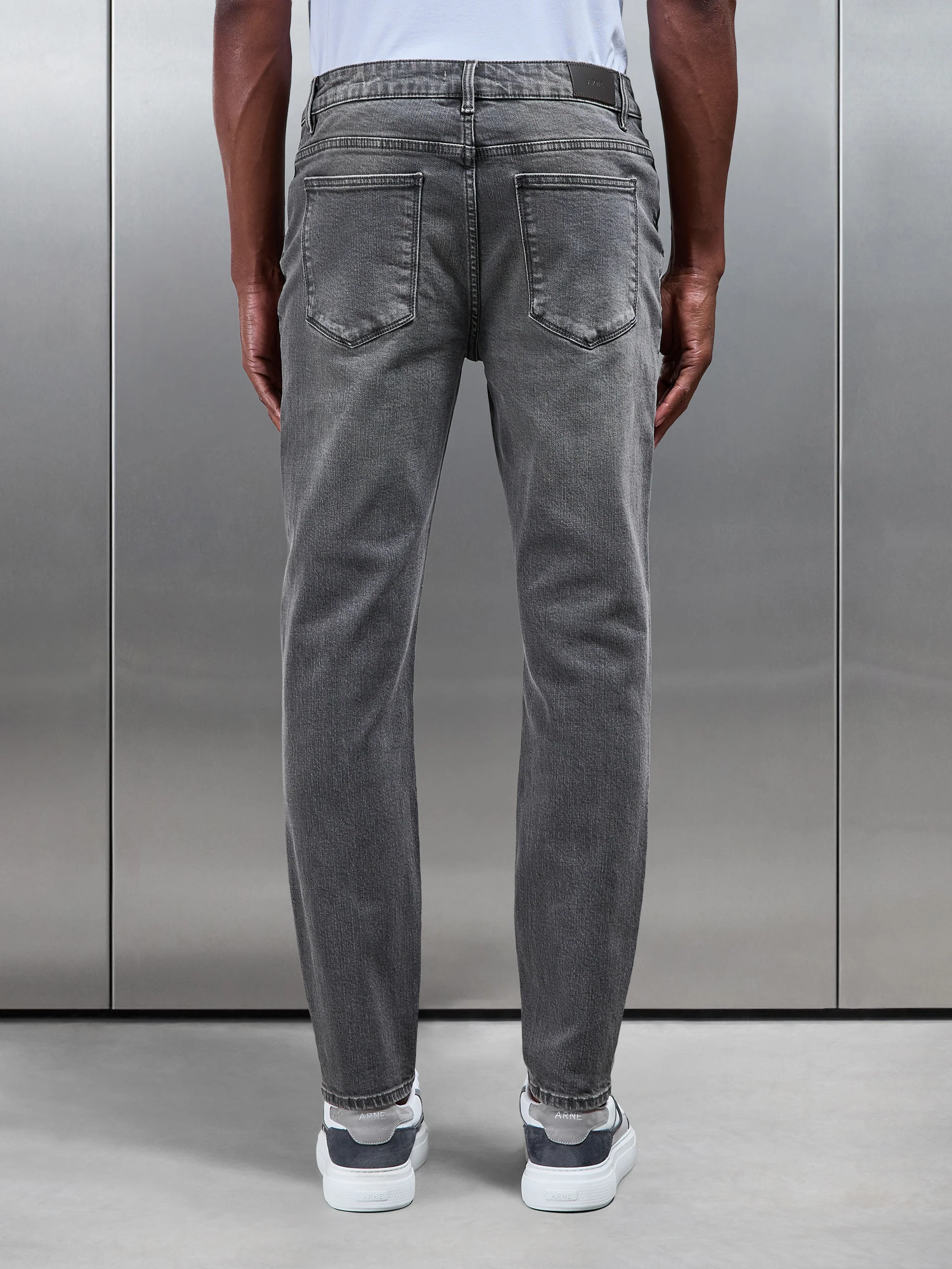 Slim Fit Denim Jeans in Slate Grey - Image 3