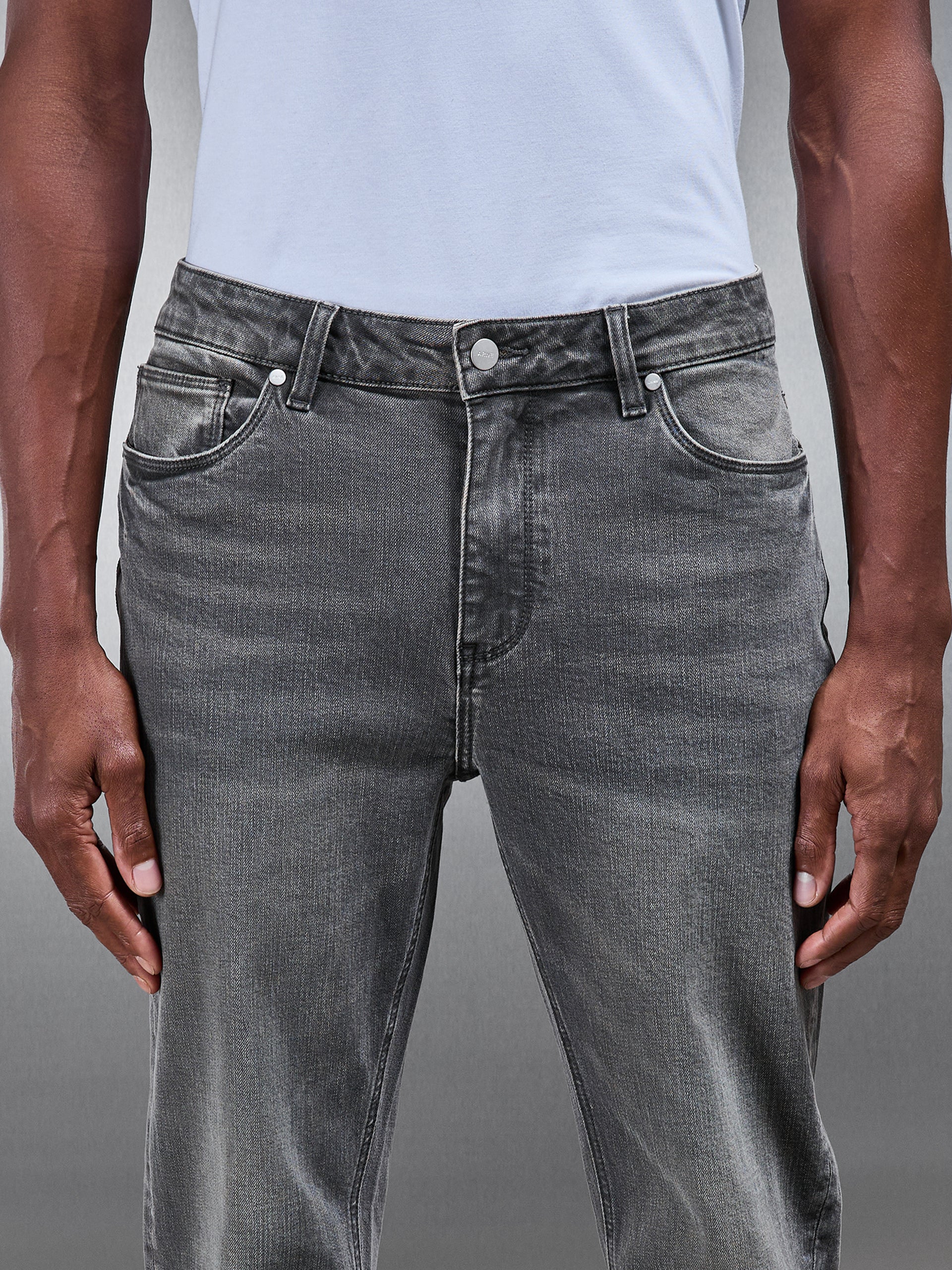 Slim Fit Denim Jeans in Slate Grey - Image 4