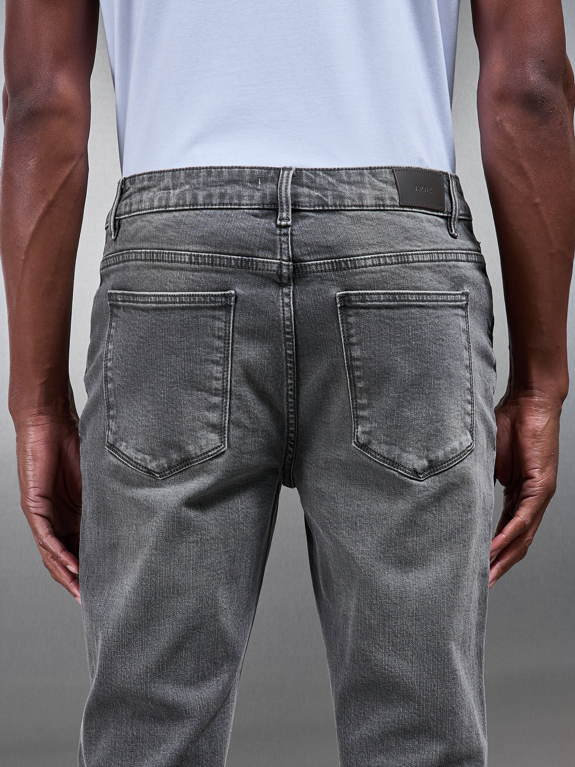 Slim Fit Denim Jeans in Slate Grey - Image 5