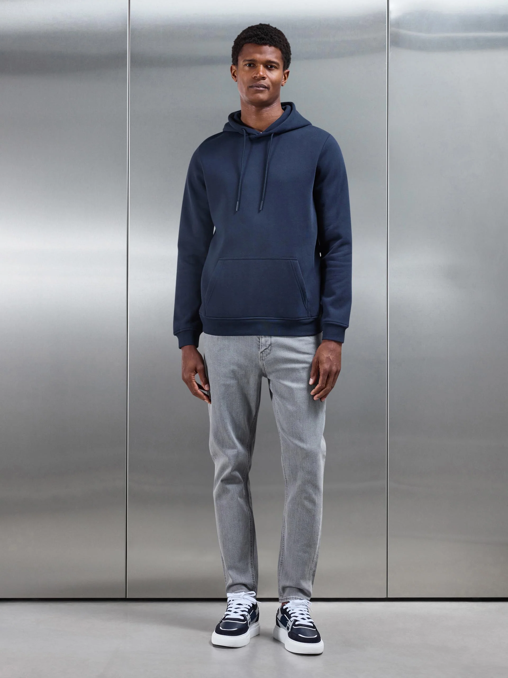 Slim Fit Denim Jeans in Solid Grey - Image 2