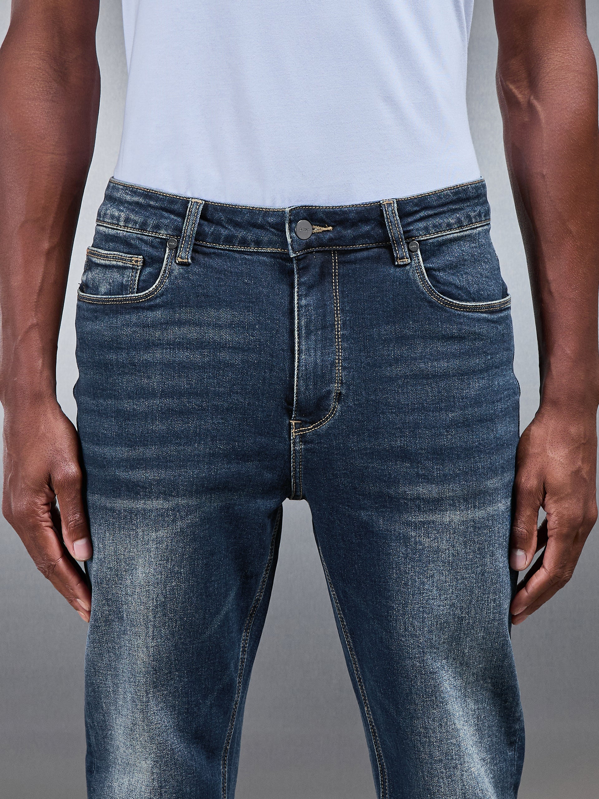 Slim Fit Denim Jeans in Vintage Blue - Image 5