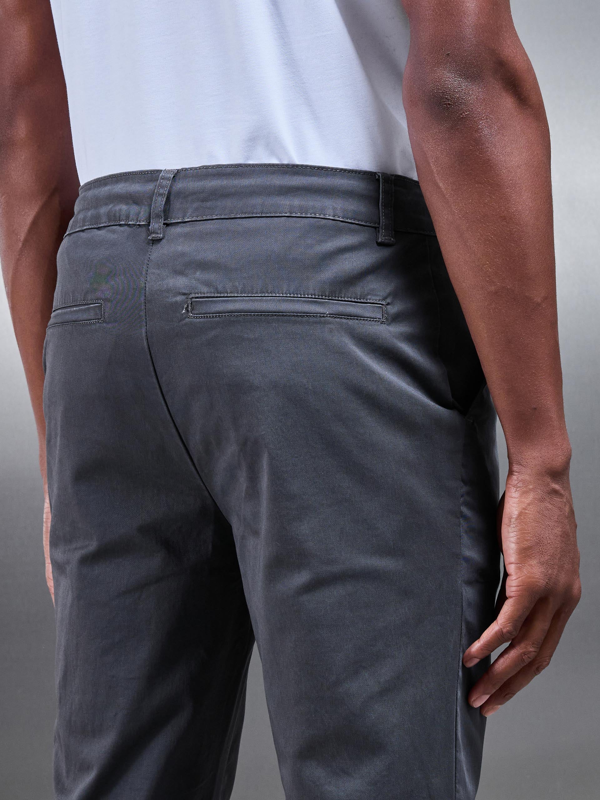 Slim Fit Tailored Chino Trouser in Grey - Image 6