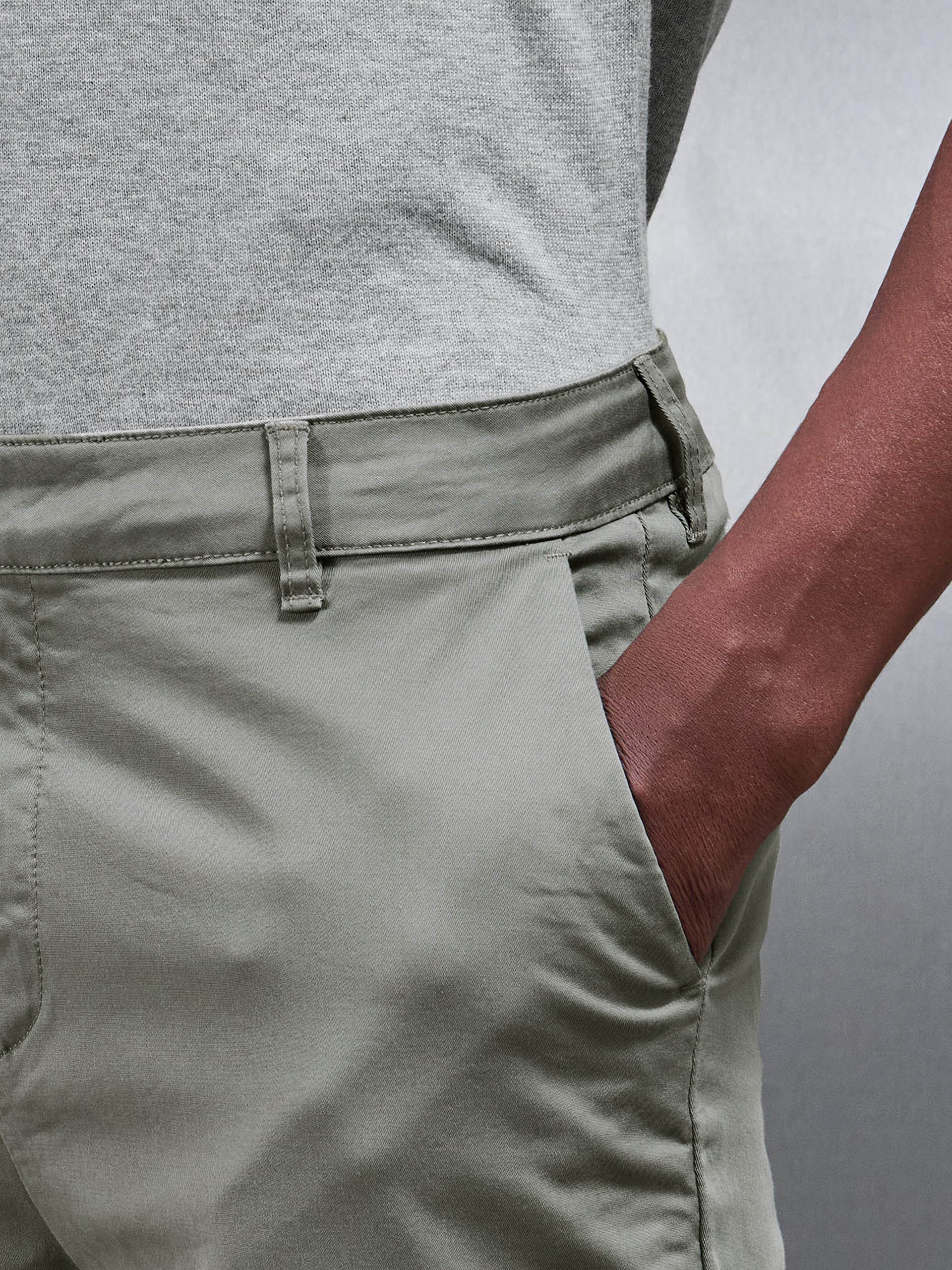 Slim Fit Tailored Chino Trouser in Olive - Image 6