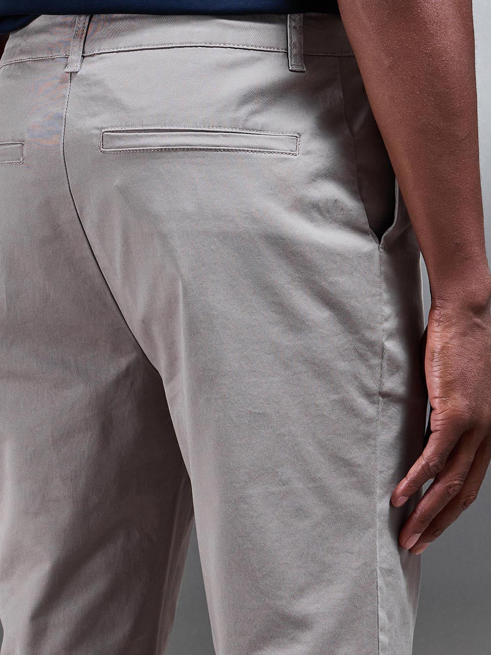 Slim Fit Tailored Chino Trouser in Taupe - Image 4