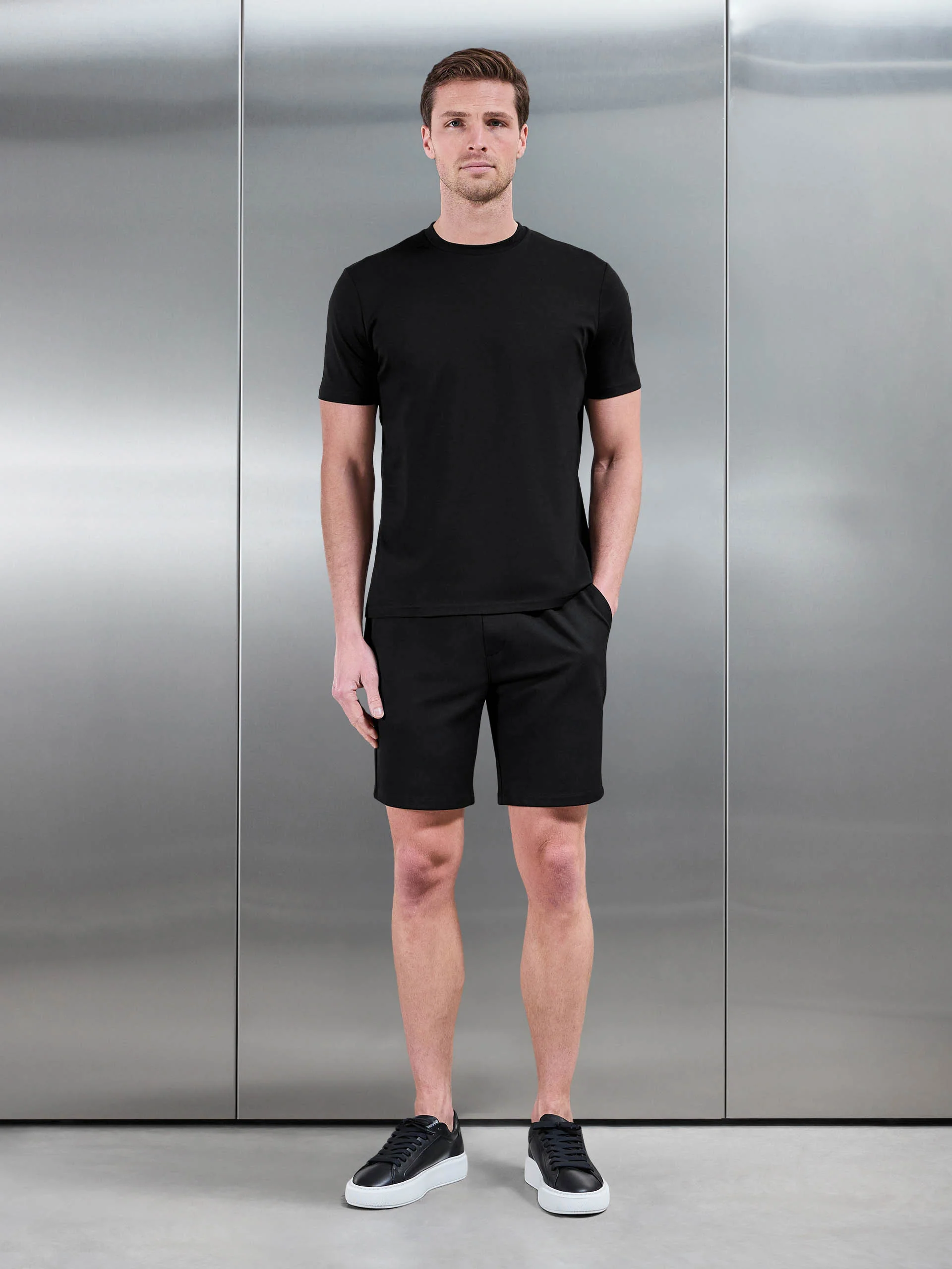 Smart Drawstring Tailored Short in Black - Image 2