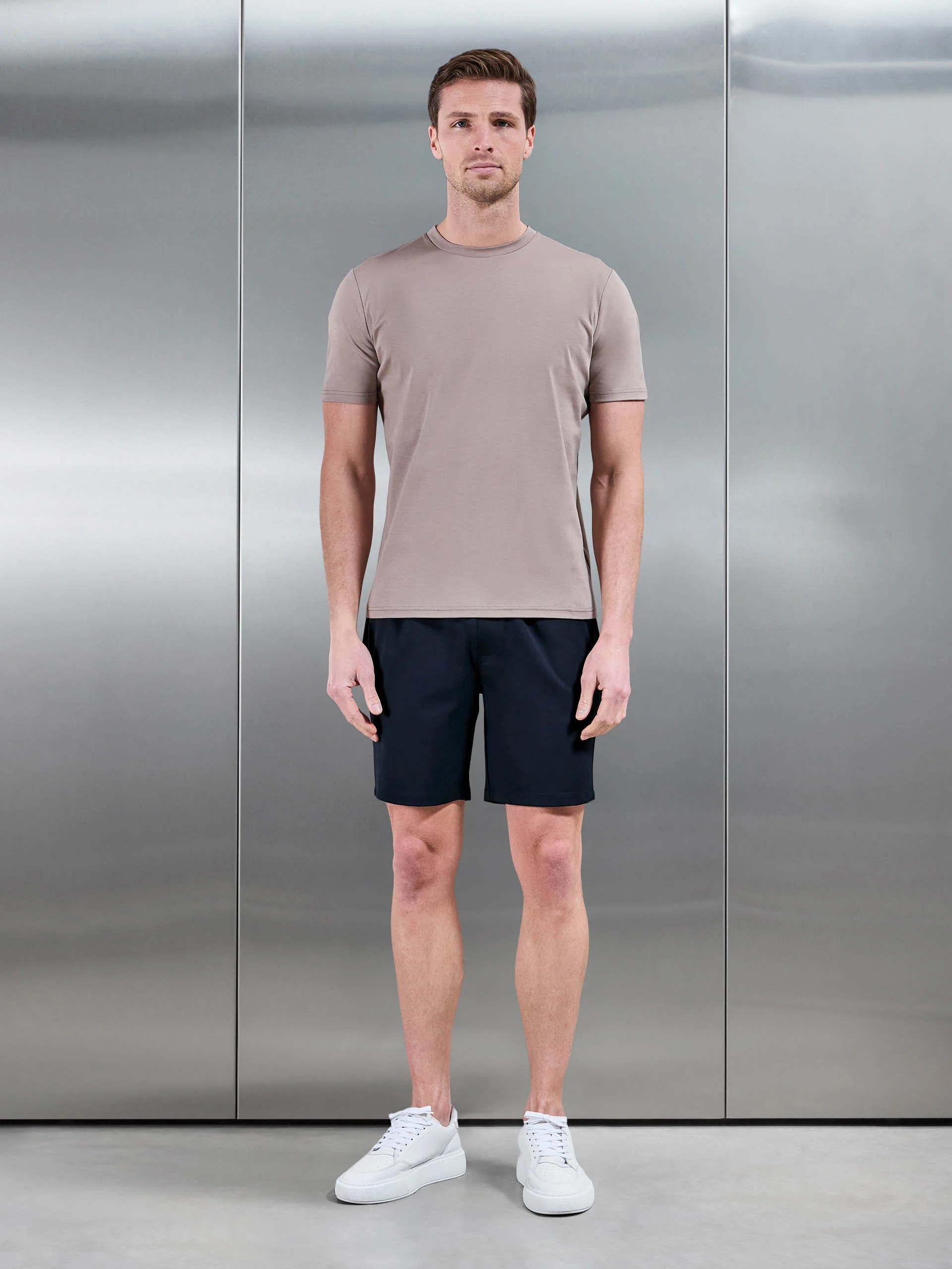 Smart Drawstring Tailored Short in Navy - Image 2