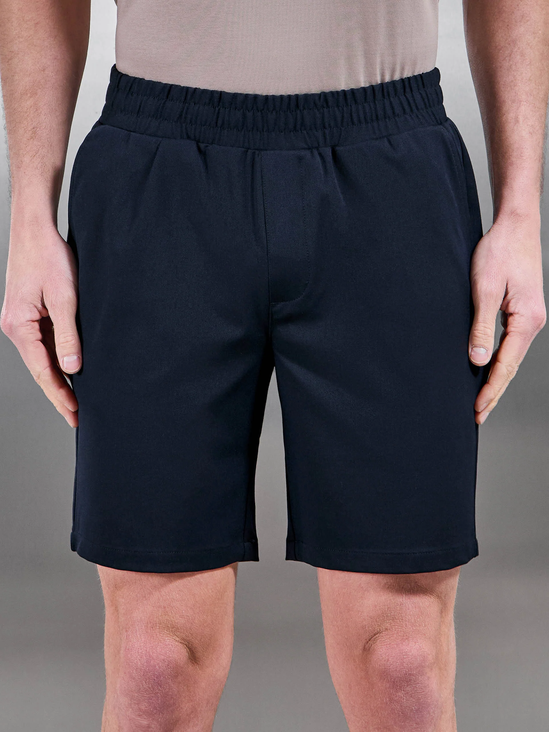 Smart Drawstring Tailored Short in Navy - Image 4