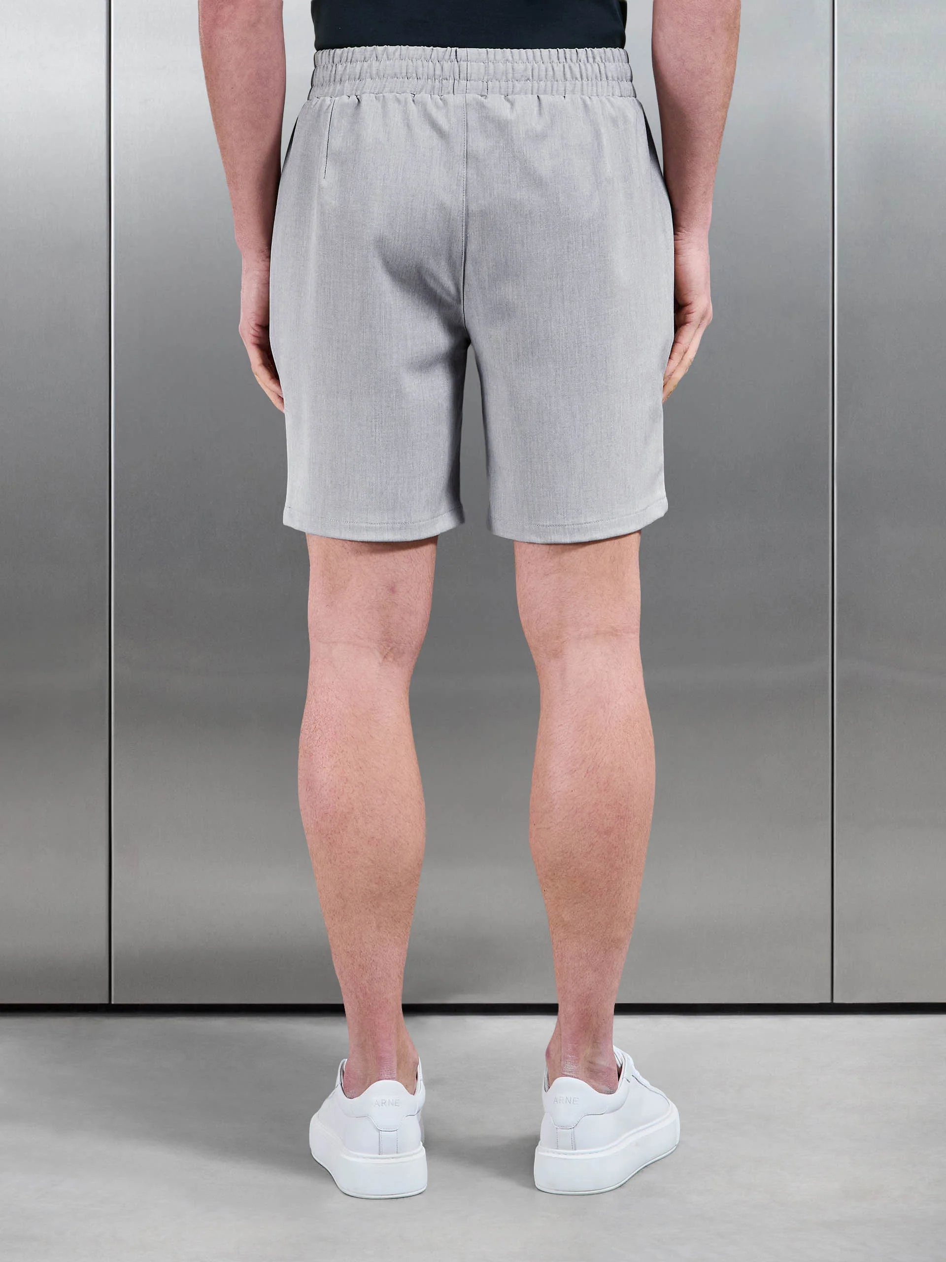Smart Drawstring Tailored Short in Stone - Image 3