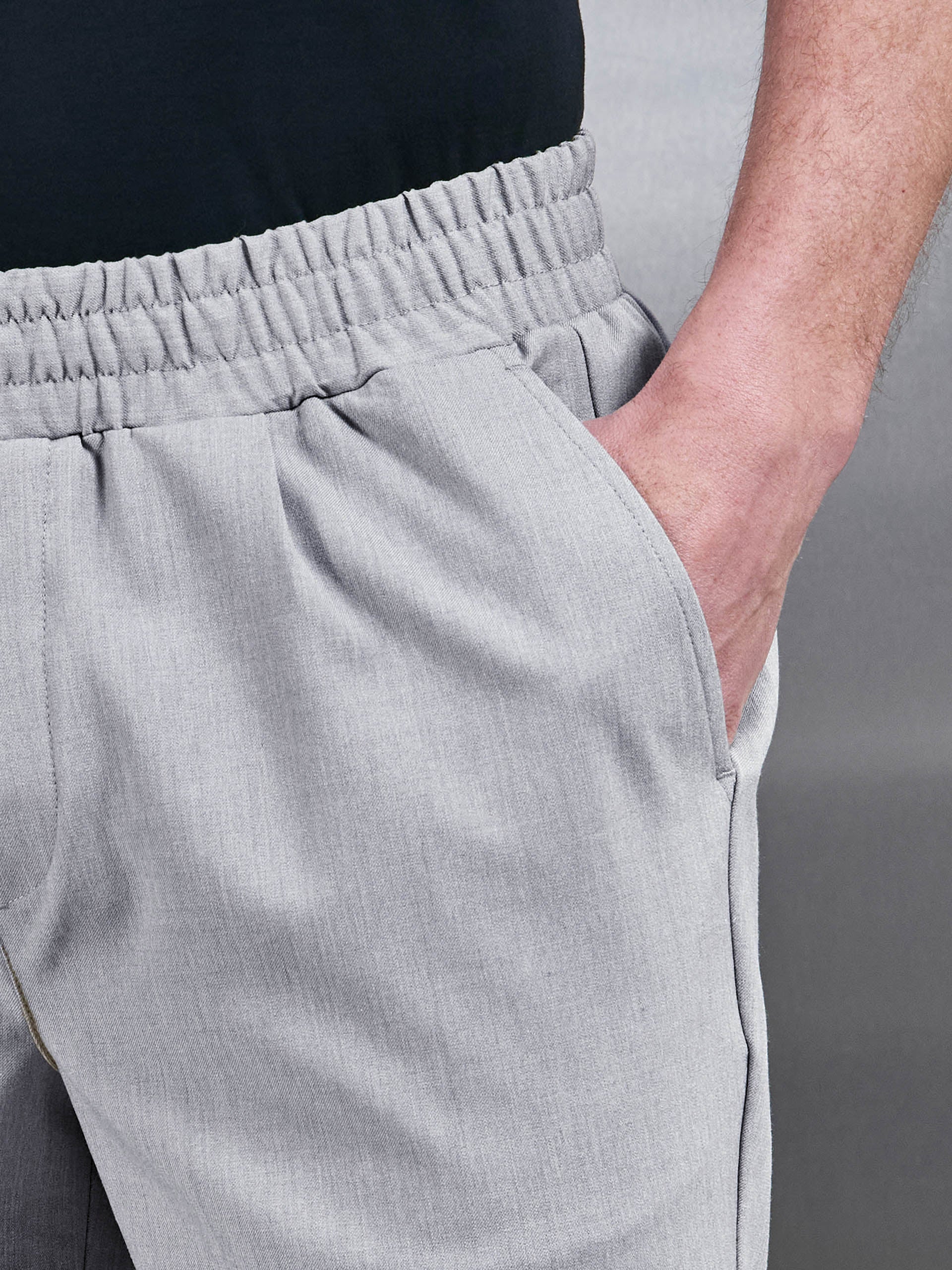 Smart Drawstring Tailored Short in Stone - Image 5