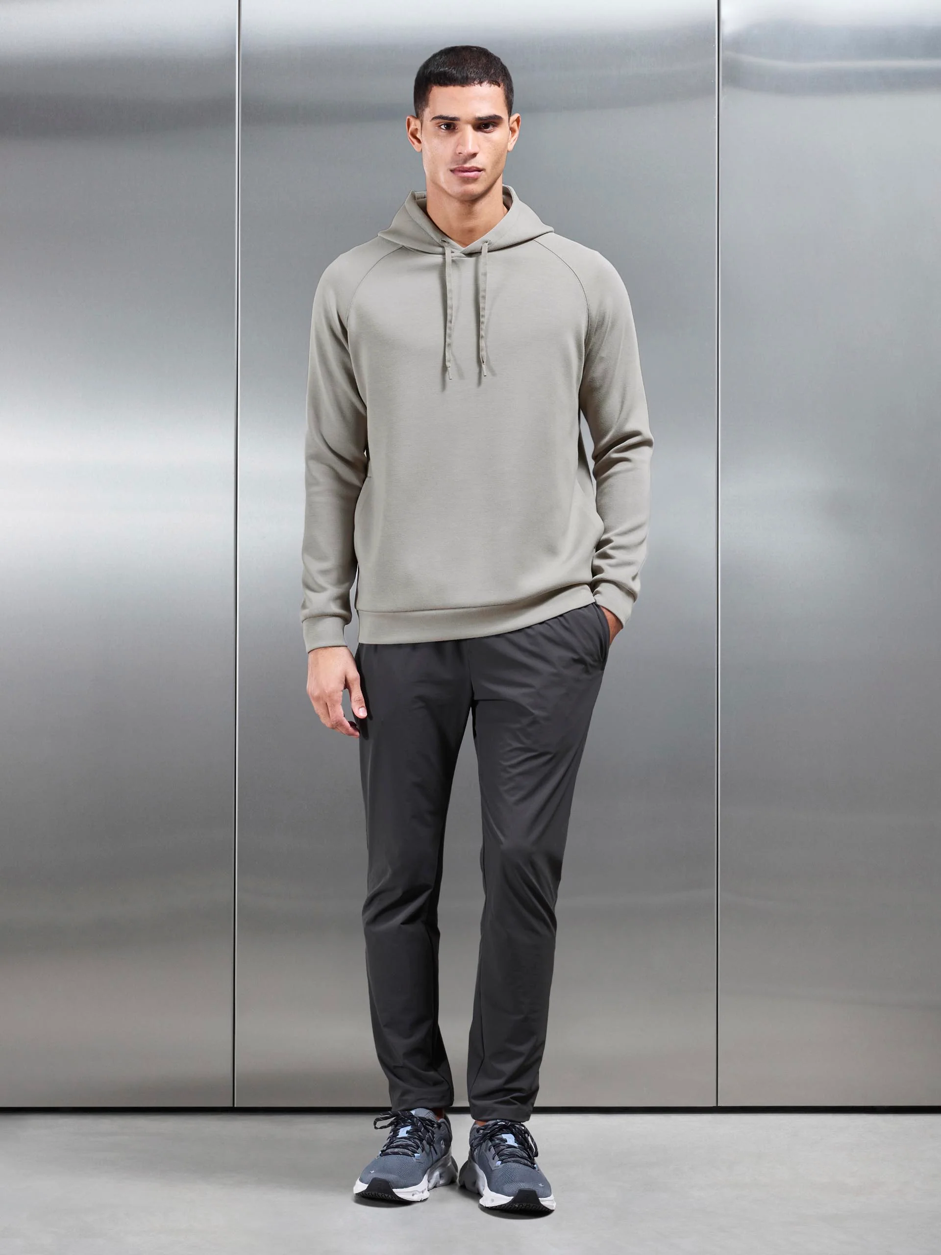 Soft Interlock Active Hoodie in Stone - Image 4
