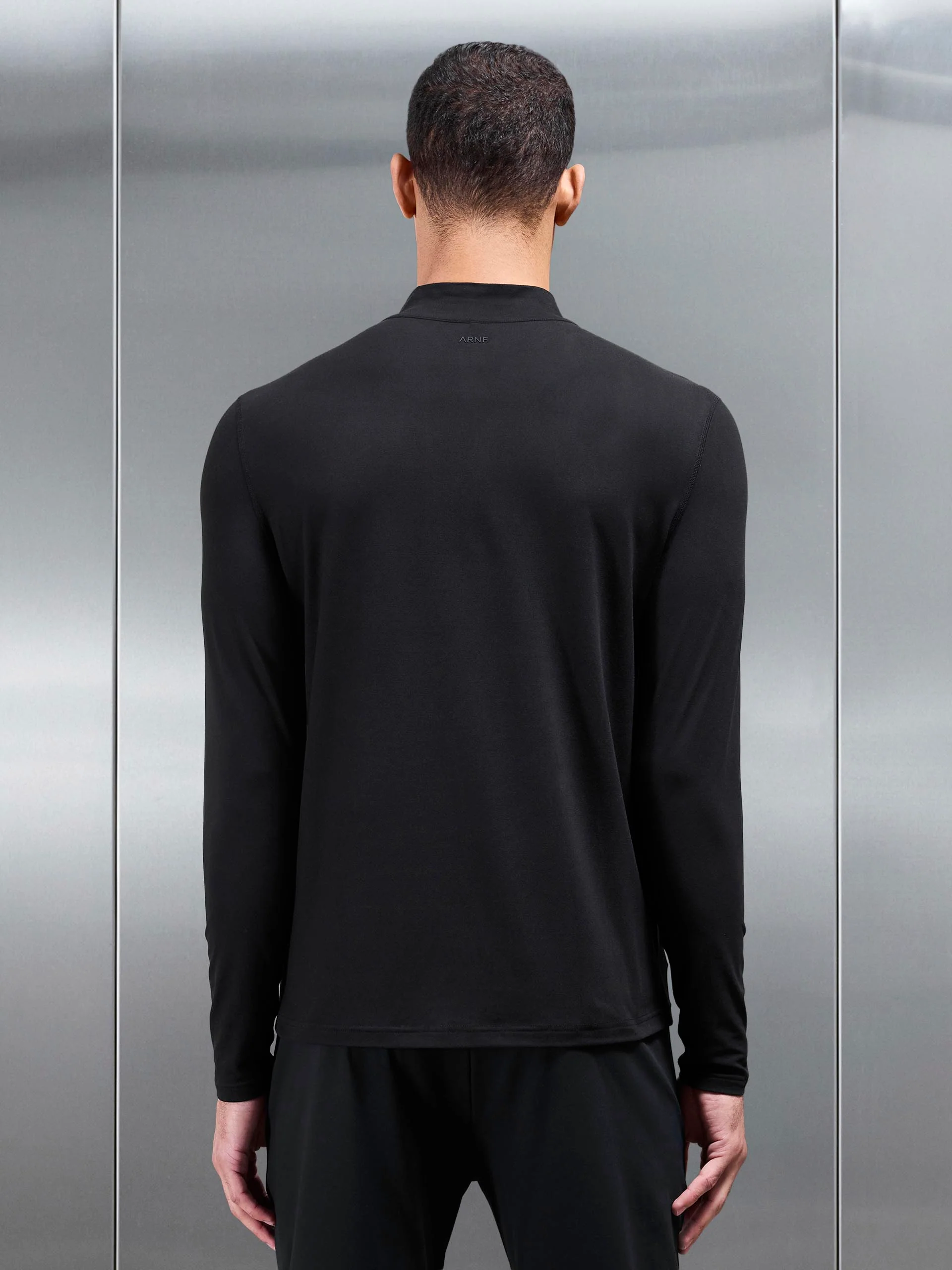 Soft Jersey Active Half Zip in Black - Image 5
