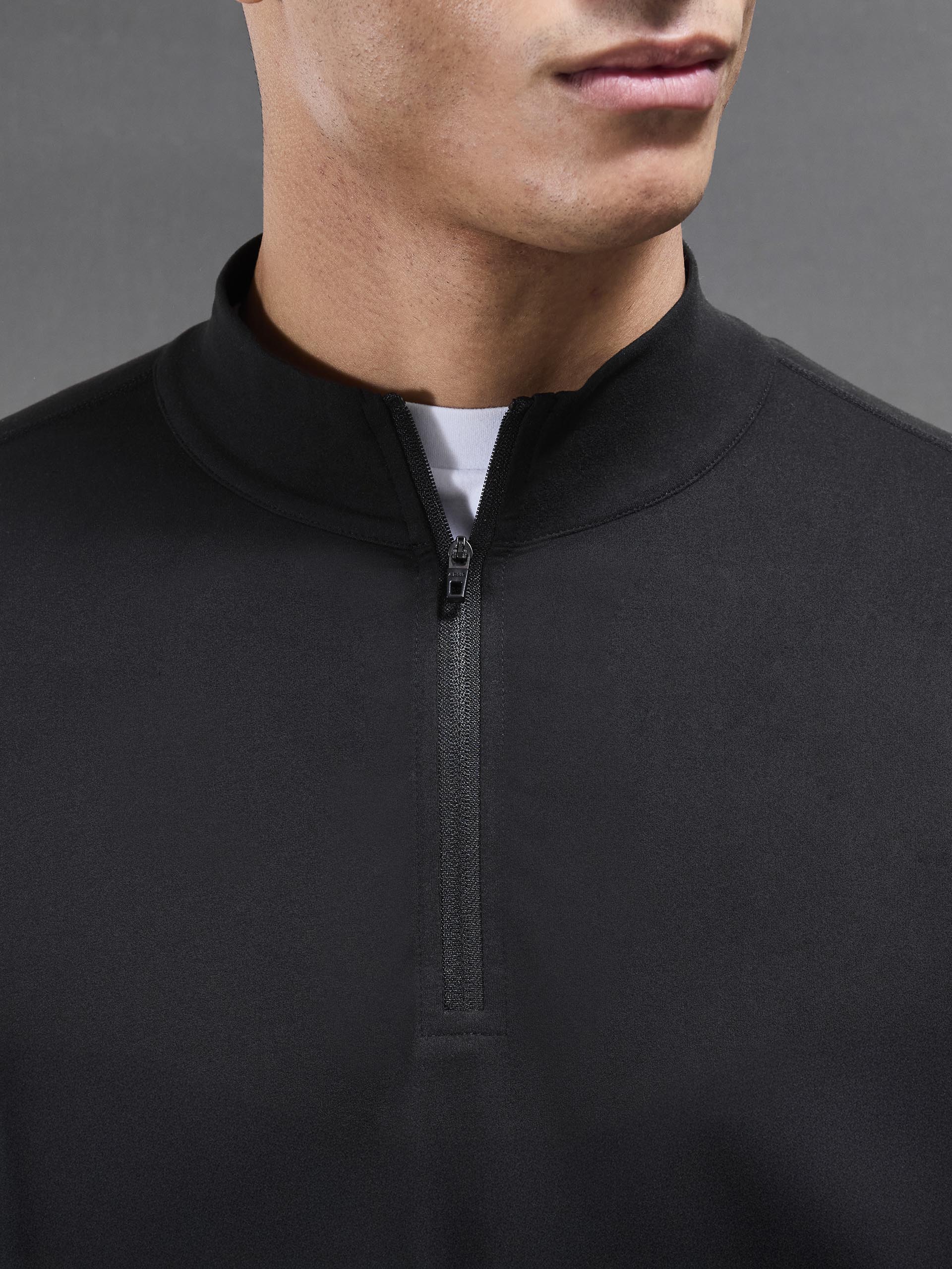 Soft Jersey Active Half Zip in Black - Image 6