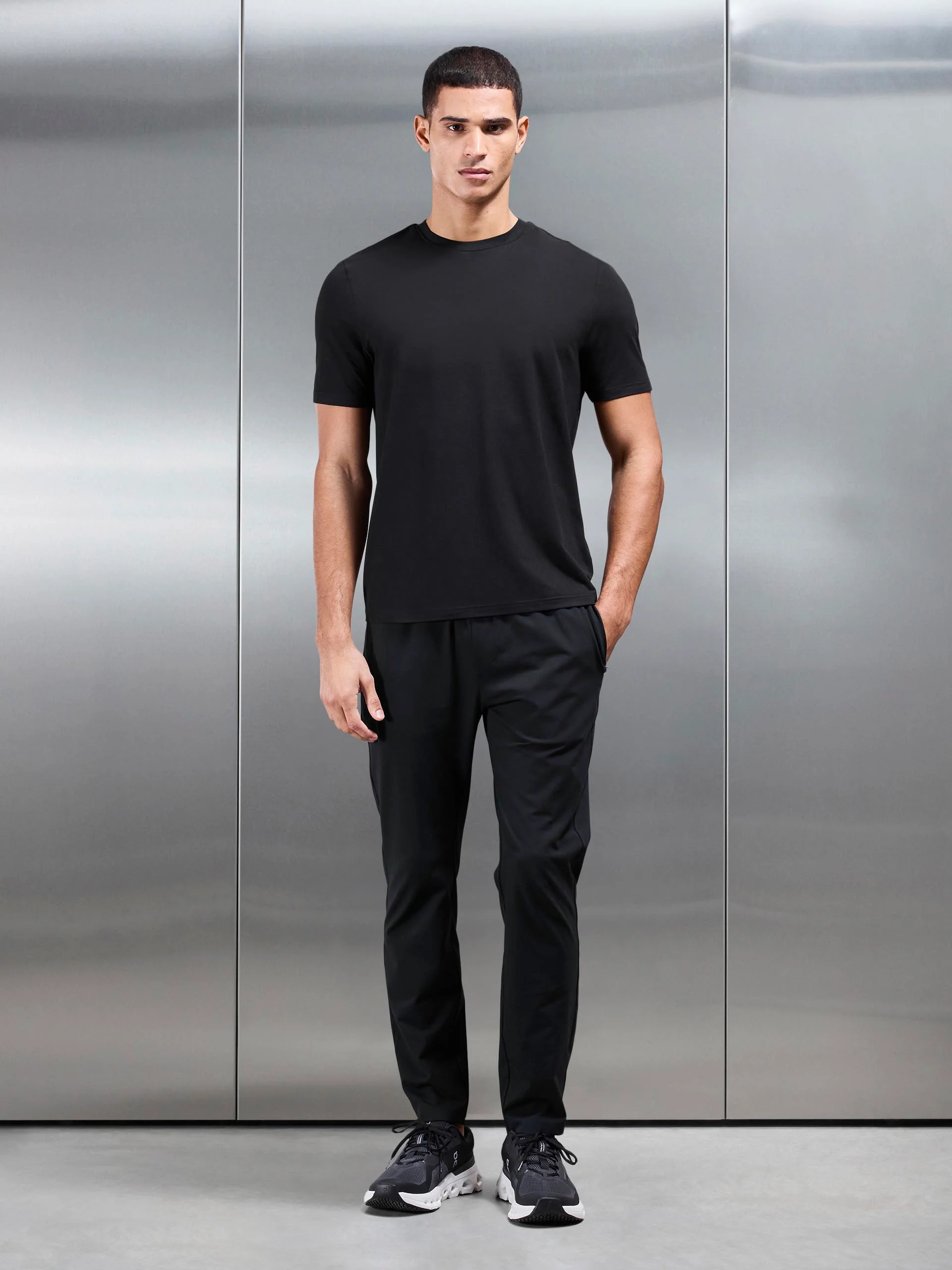 Soft Jersey Active T-Shirt in Black - Image 4
