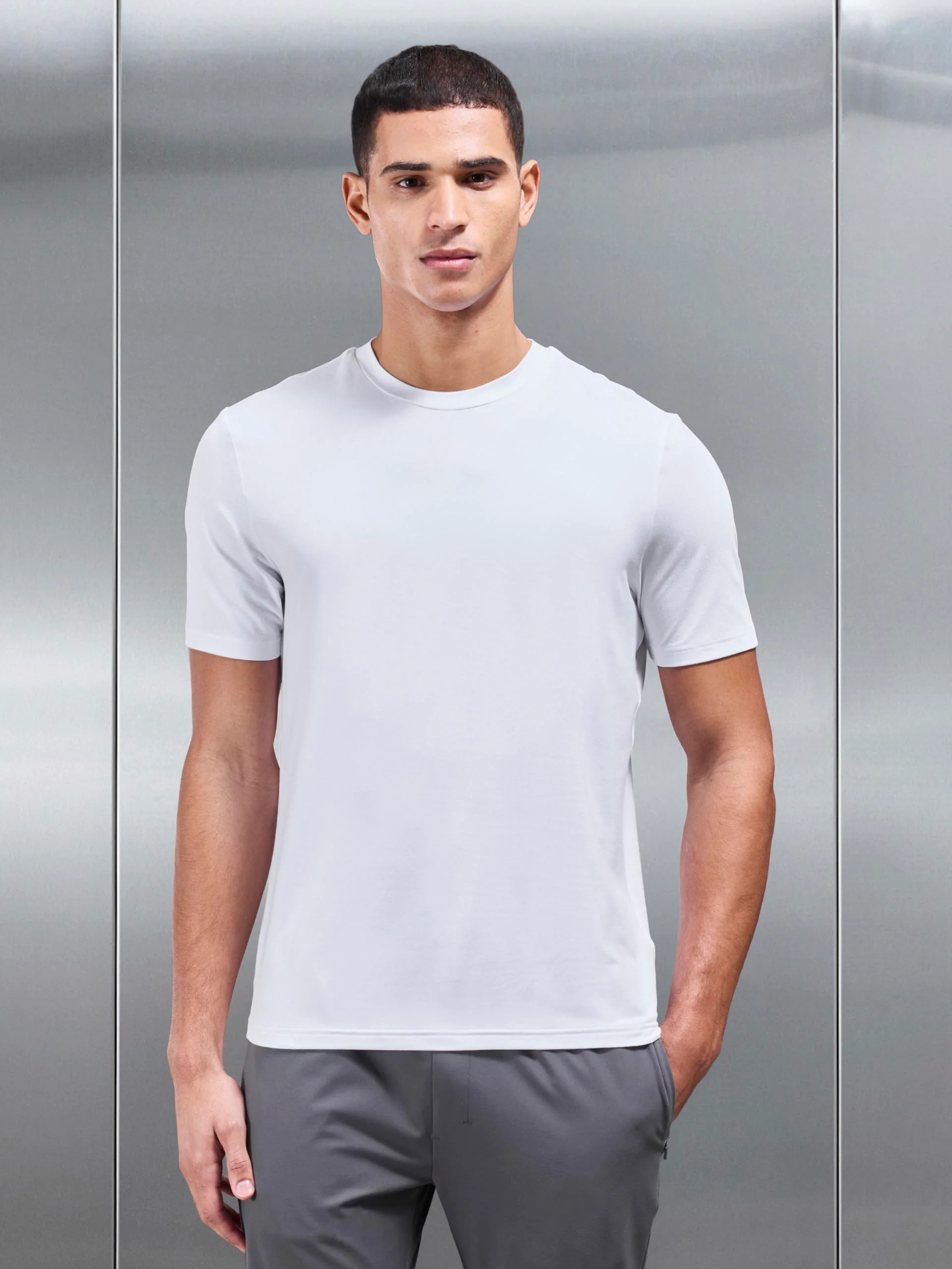 Soft Jersey Active T-Shirt in White - Image 3