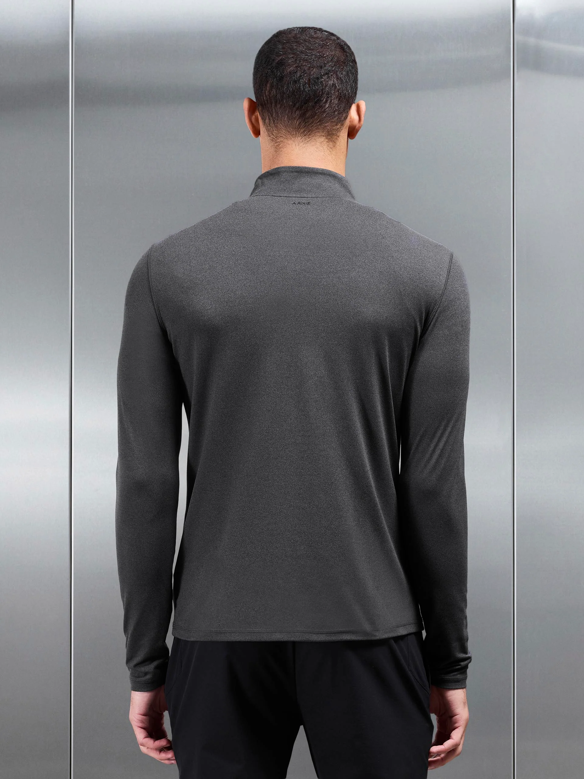 Soft Jersey Motion Half Zip in Charcoal - Image 5
