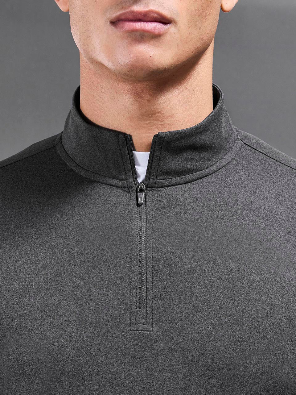 Soft Jersey Motion Half Zip in Charcoal - Image 6
