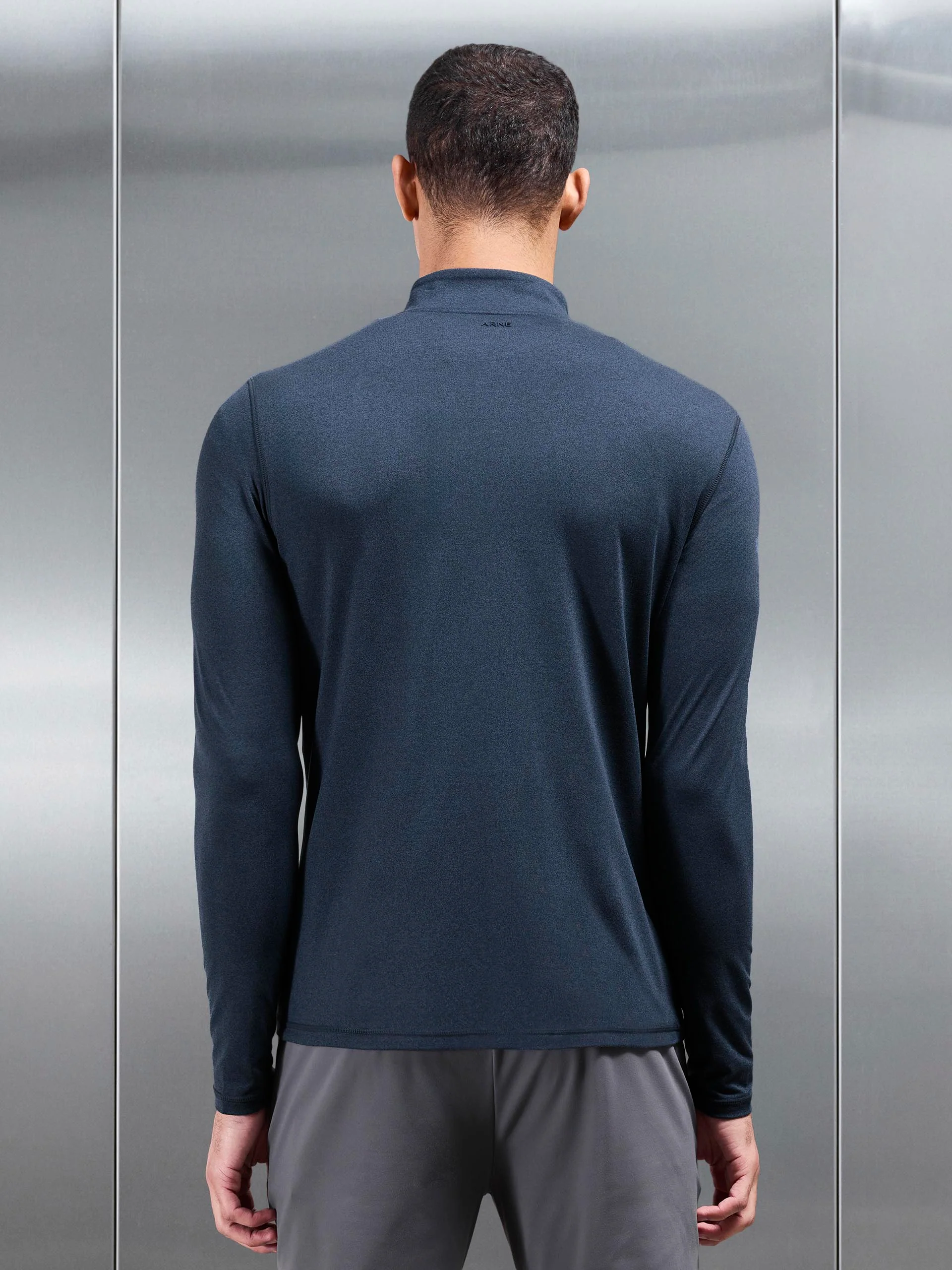Soft Jersey Motion Half Zip in Navy - Image 5