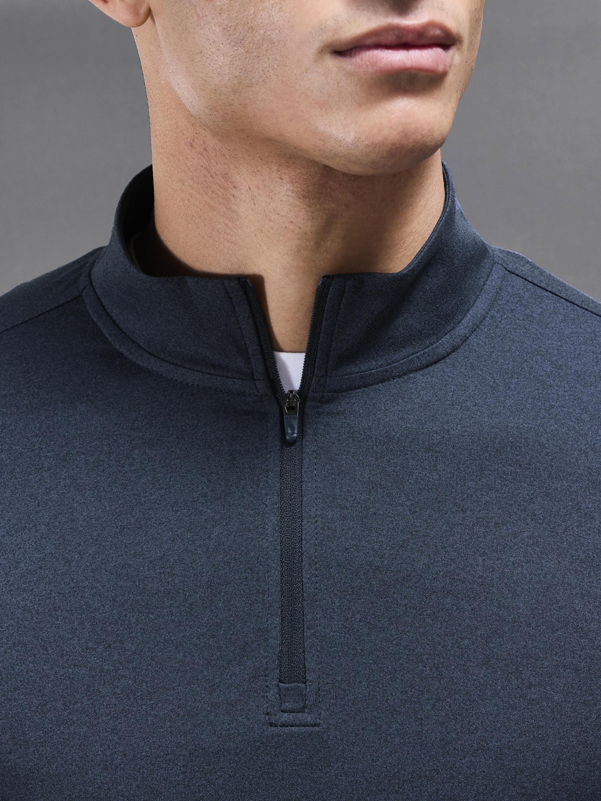 Soft Jersey Motion Half Zip in Navy - Image 6