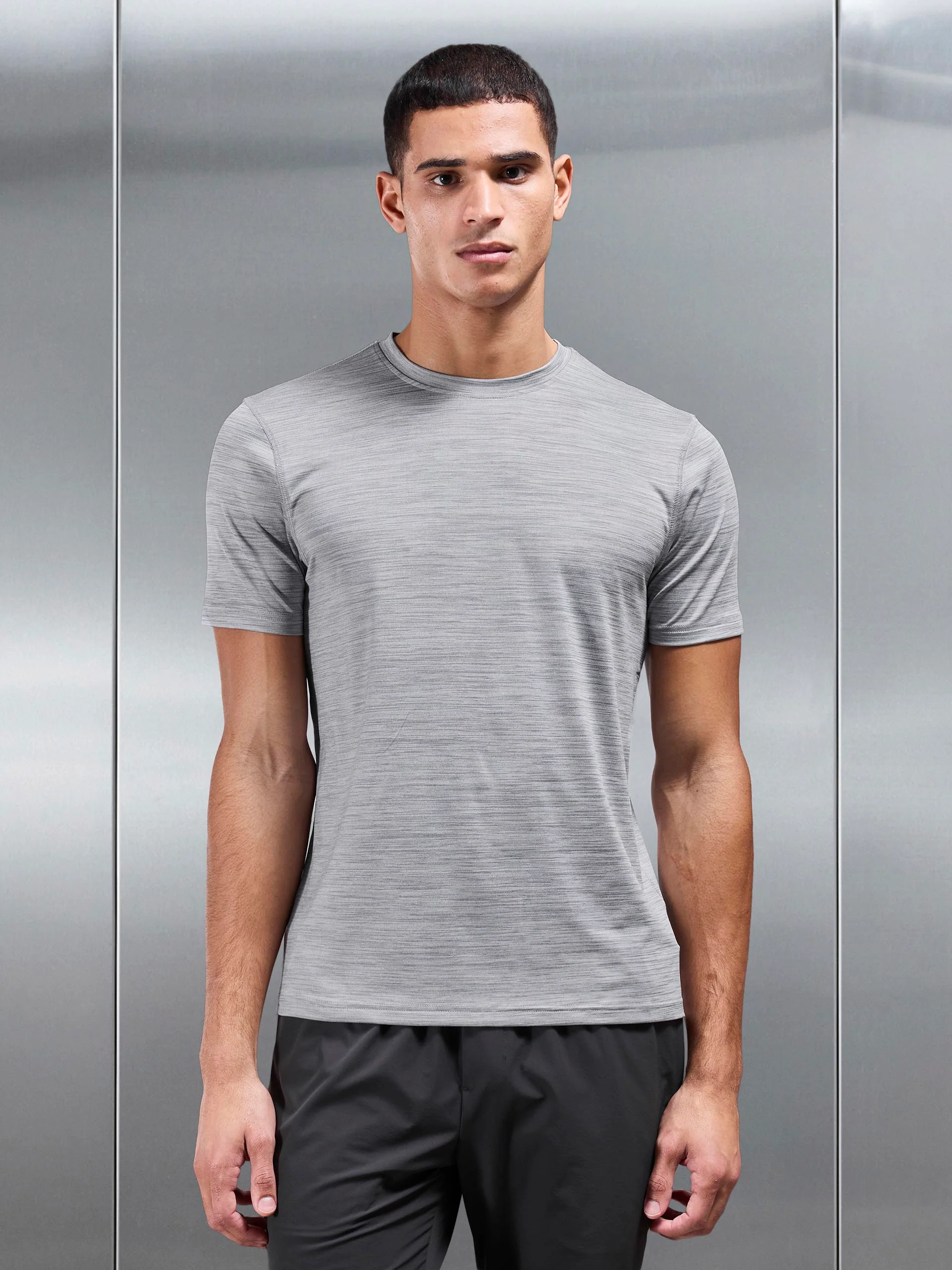 Space Dye Performance T-Shirt in Grey - Image 3