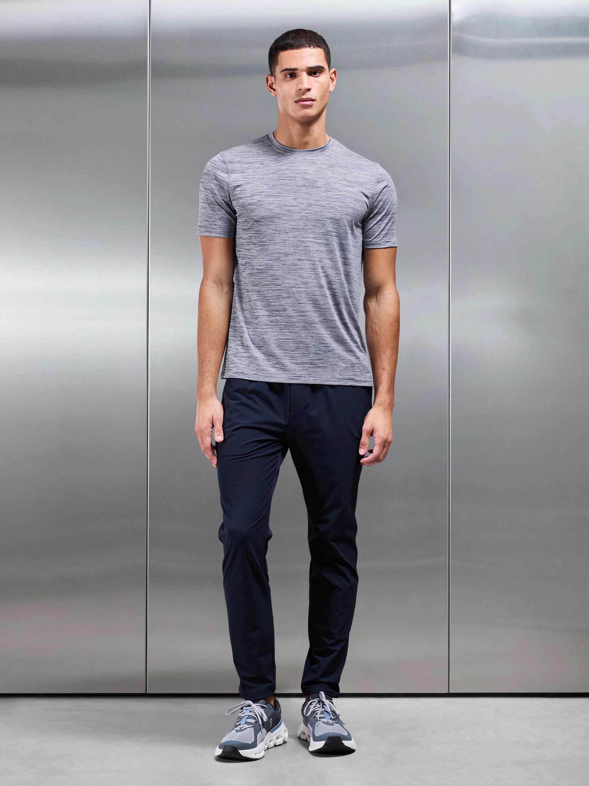 Space Dye Performance T-Shirt in Navy - Image 4