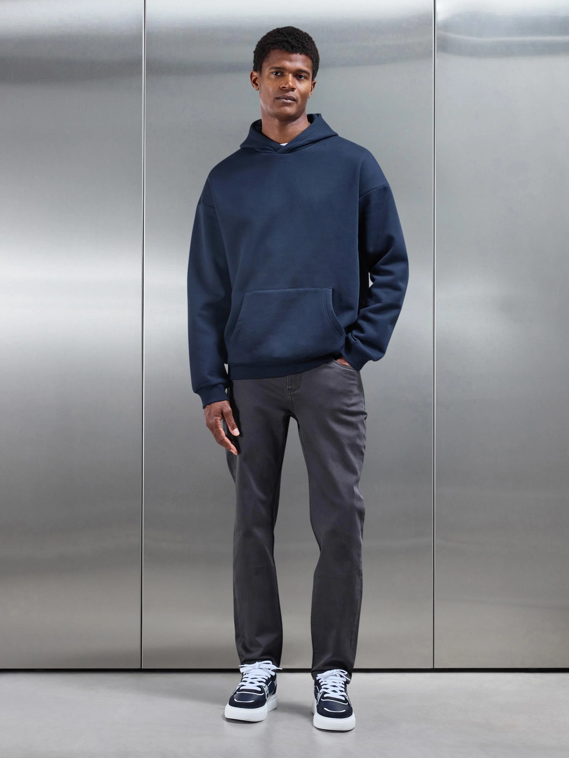 Straight Leg Denim Jeans in Grey - Image 3