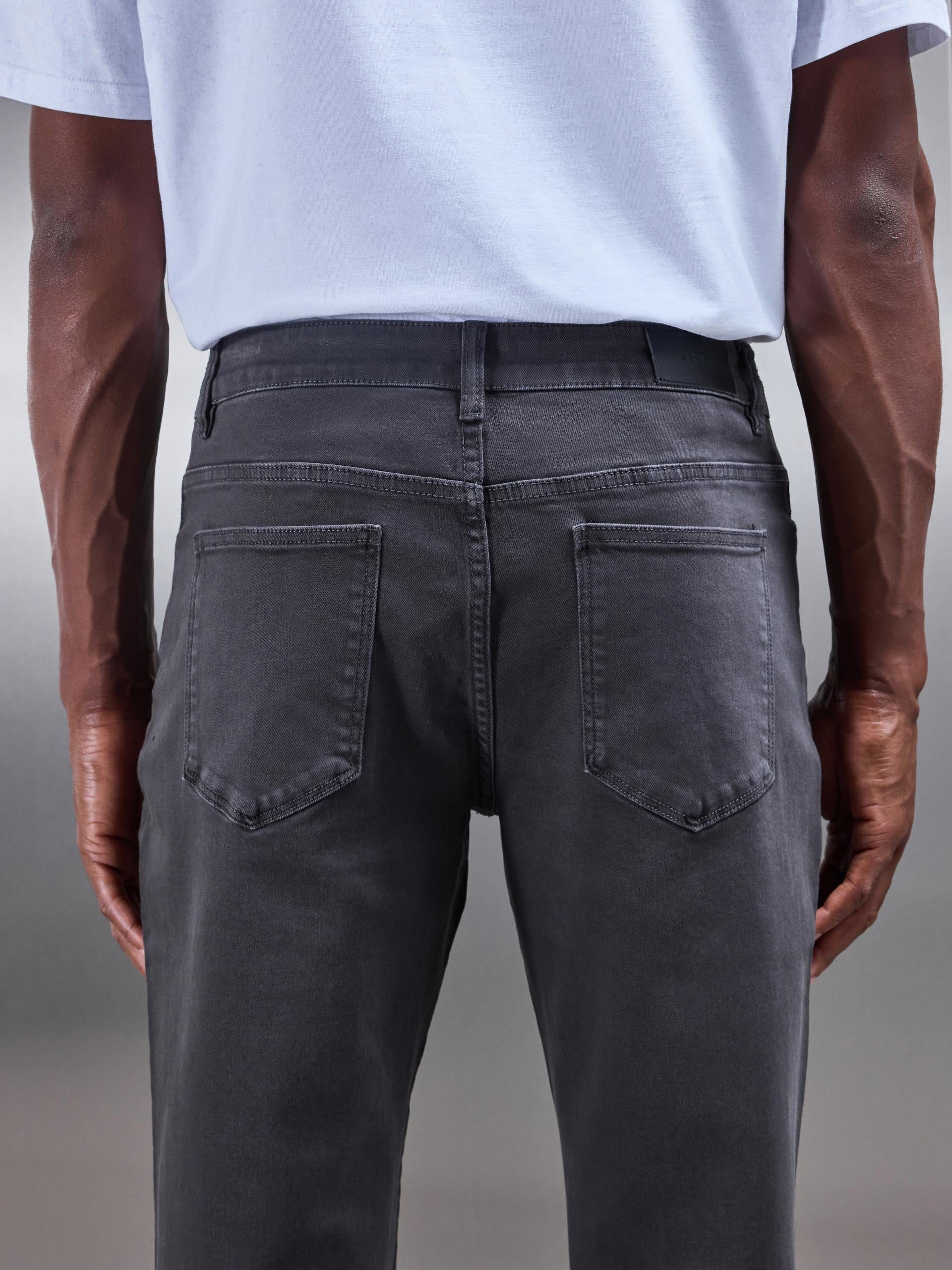 Straight Leg Denim Jeans in Grey - Image 6