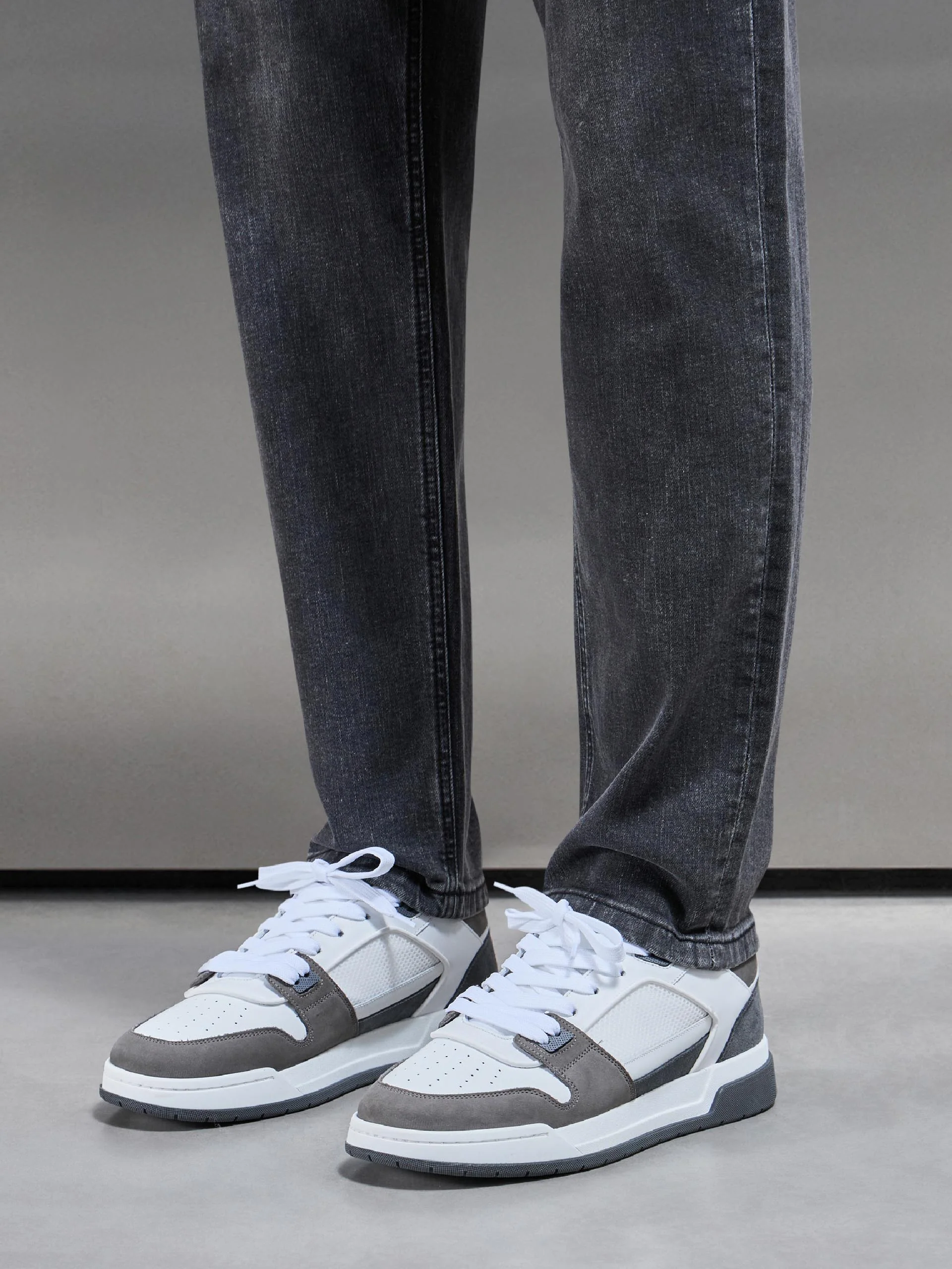 Straight Leg Denim Jeans in Grey Wash - Image 6