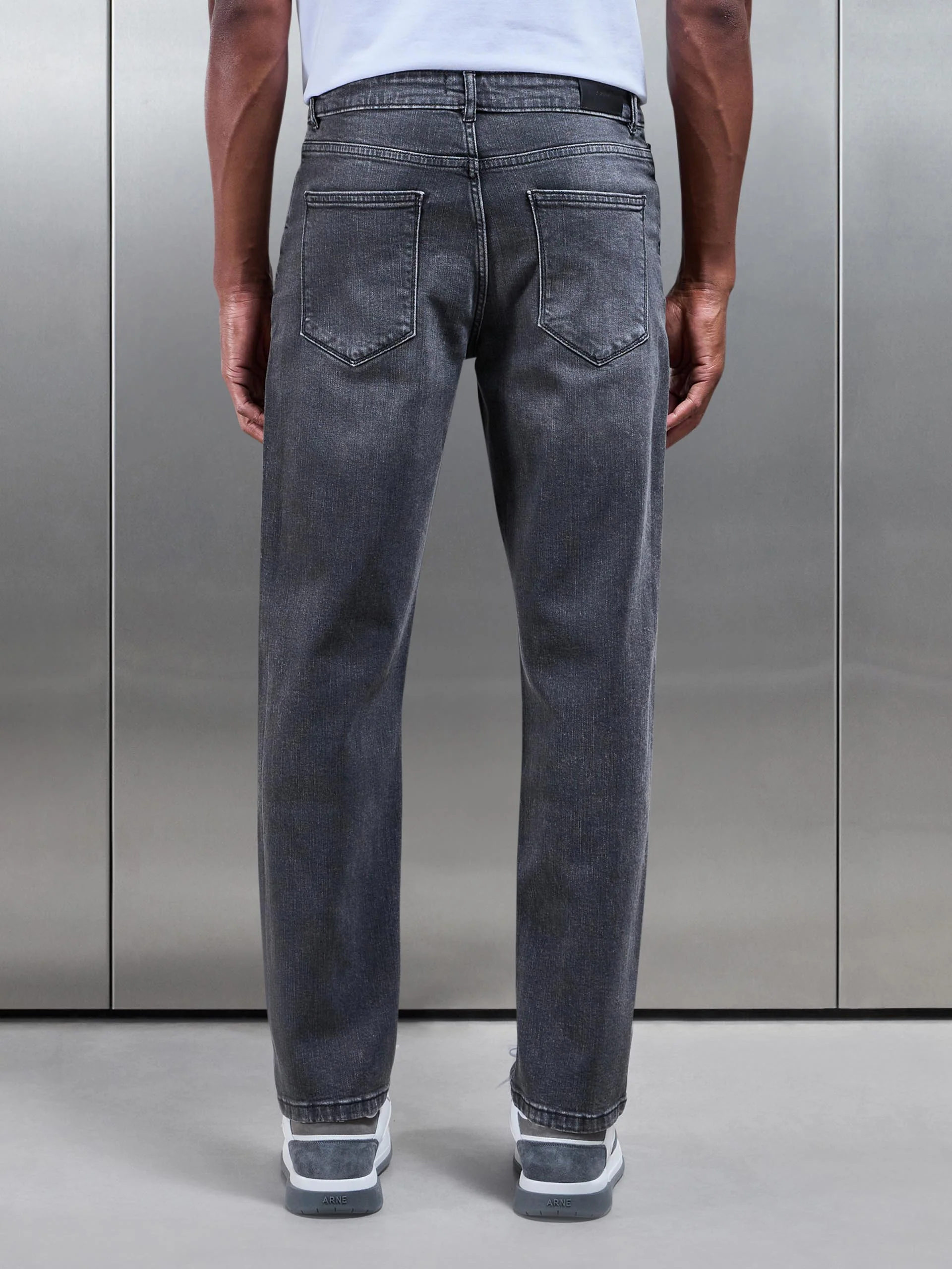 Straight Leg Denim Jeans in Grey Wash - Image 7
