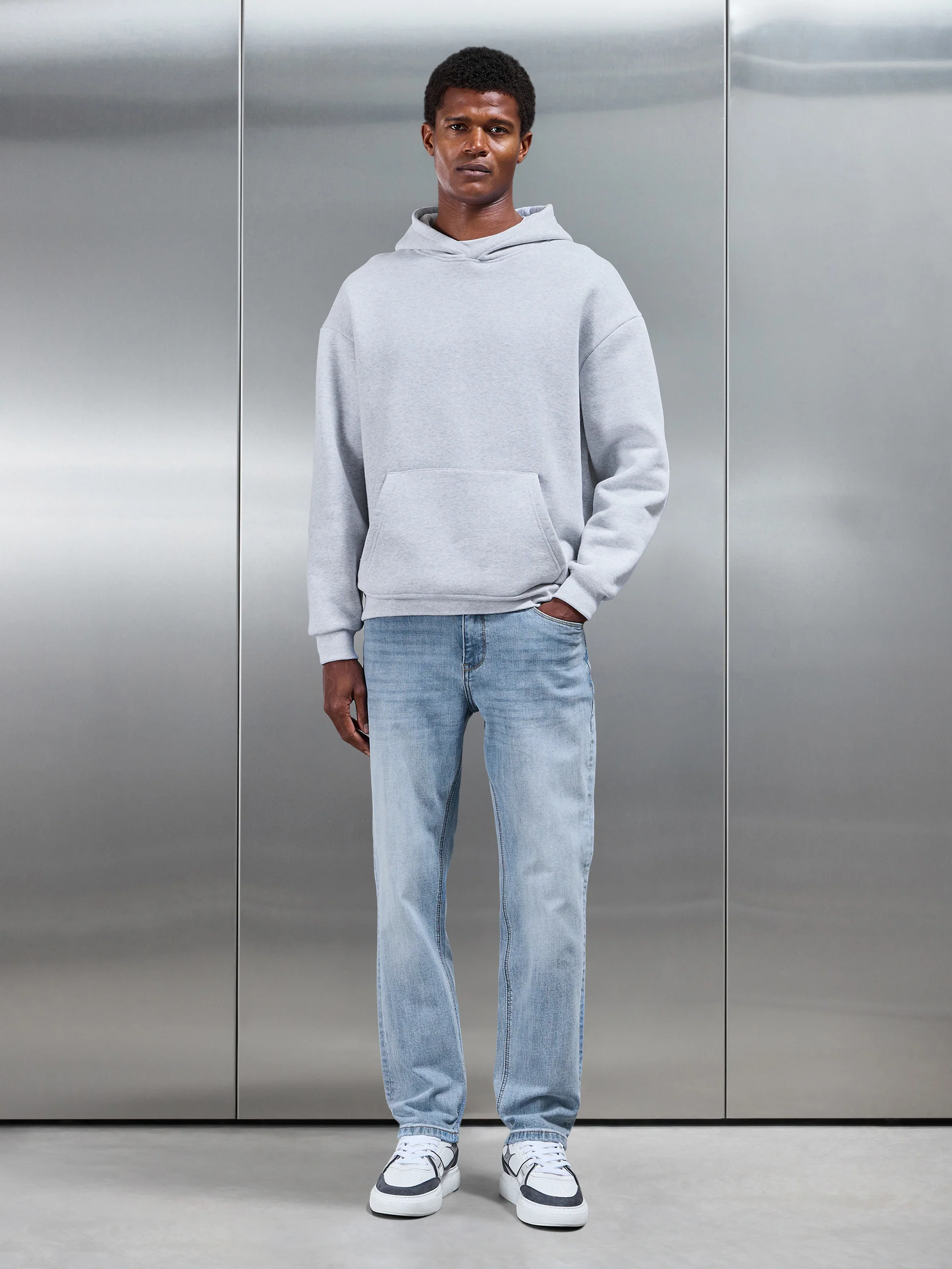 Straight Leg Denim Jeans in Light Blue - Image 2