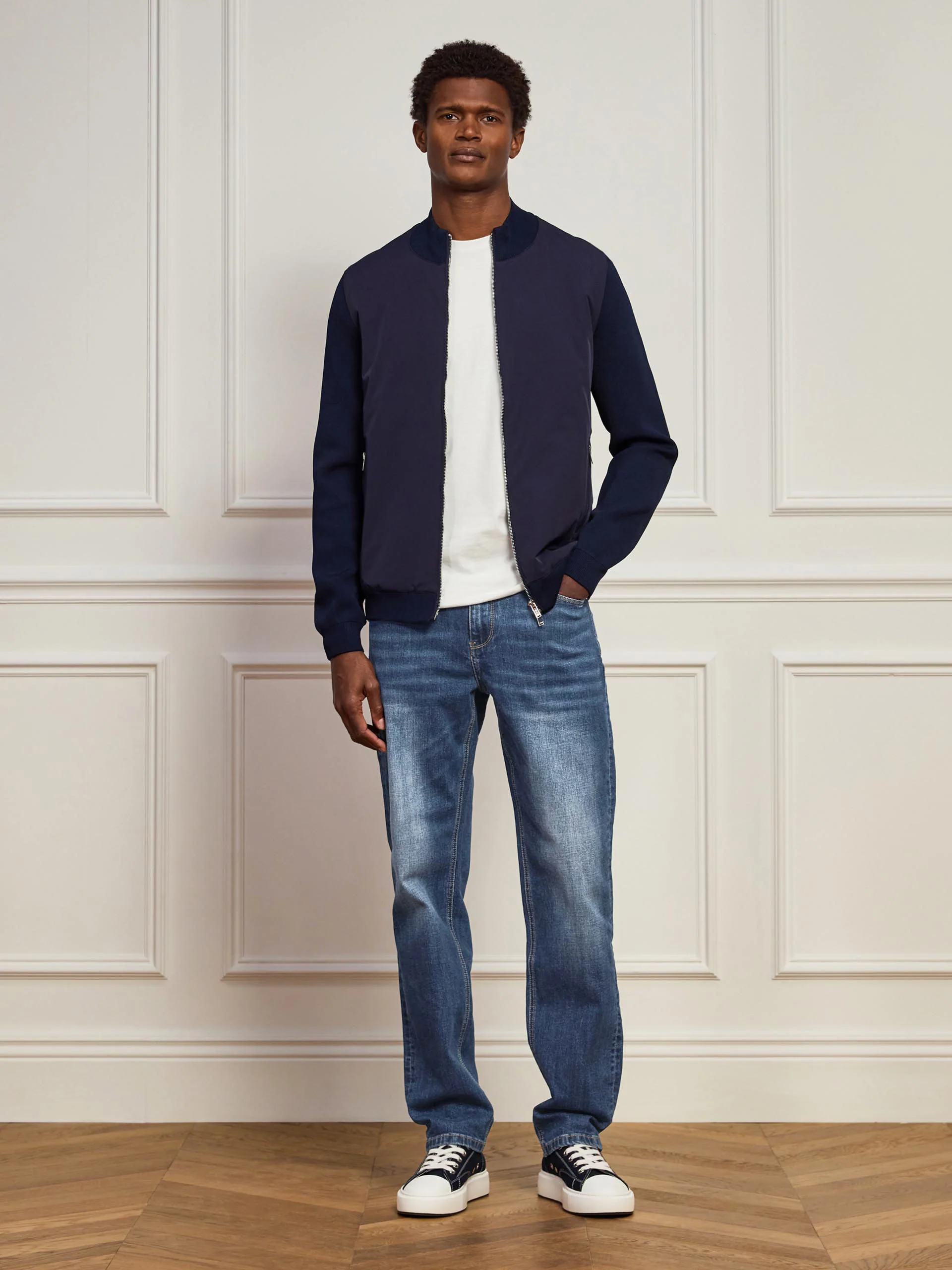 Straight Leg Denim Jeans in Mid Blue - Image 2