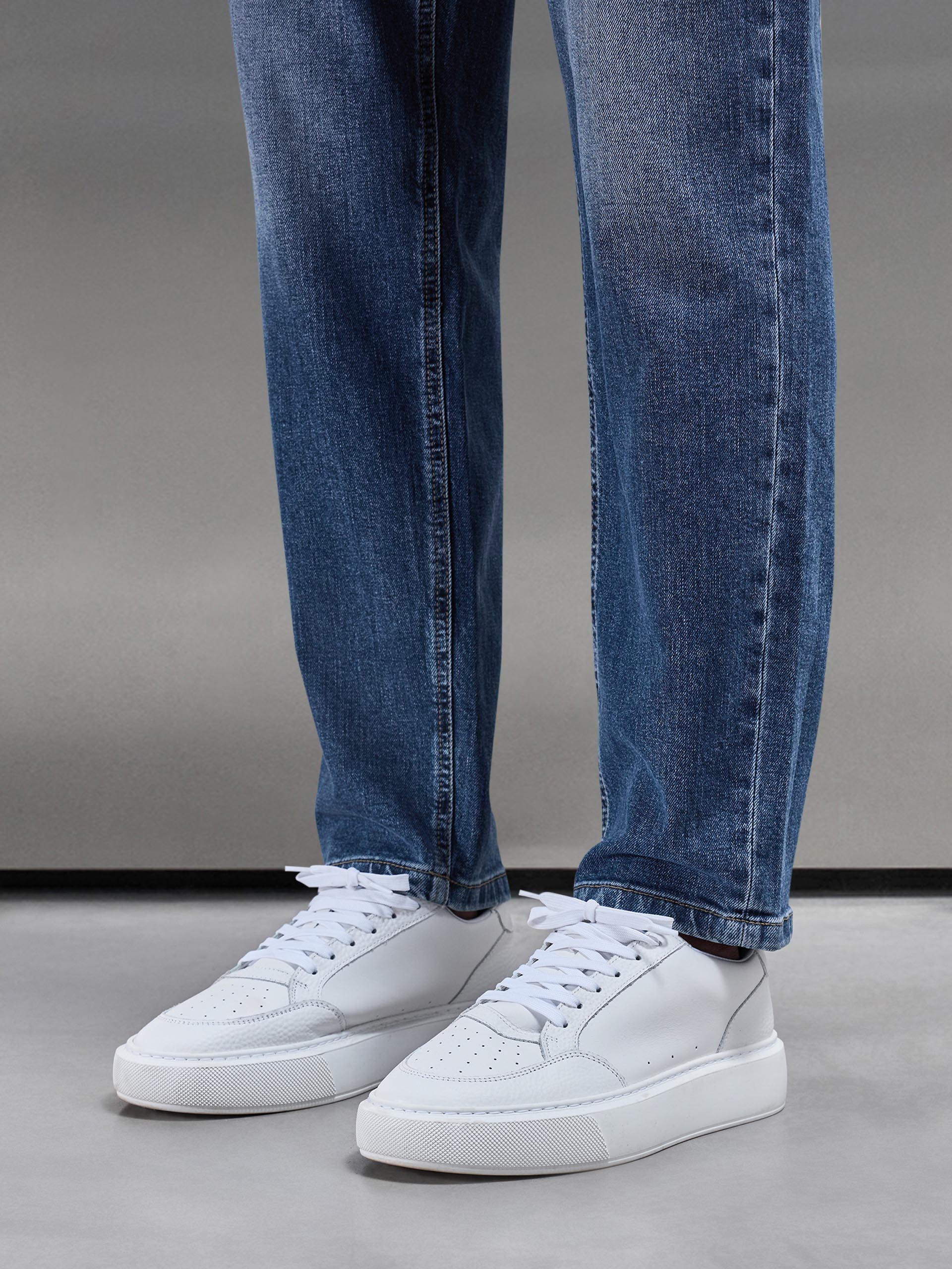 Straight Leg Denim Jeans in Mid Blue - Image 6