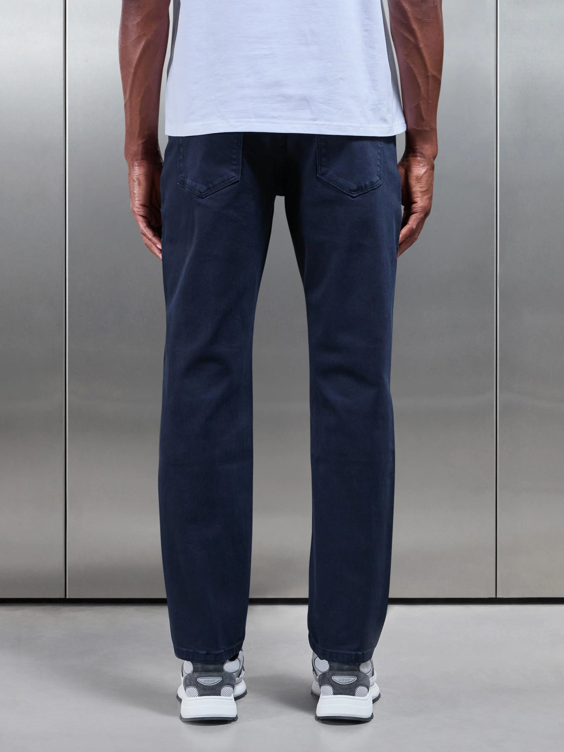 Straight Leg Denim Jeans in Navy - Image 4