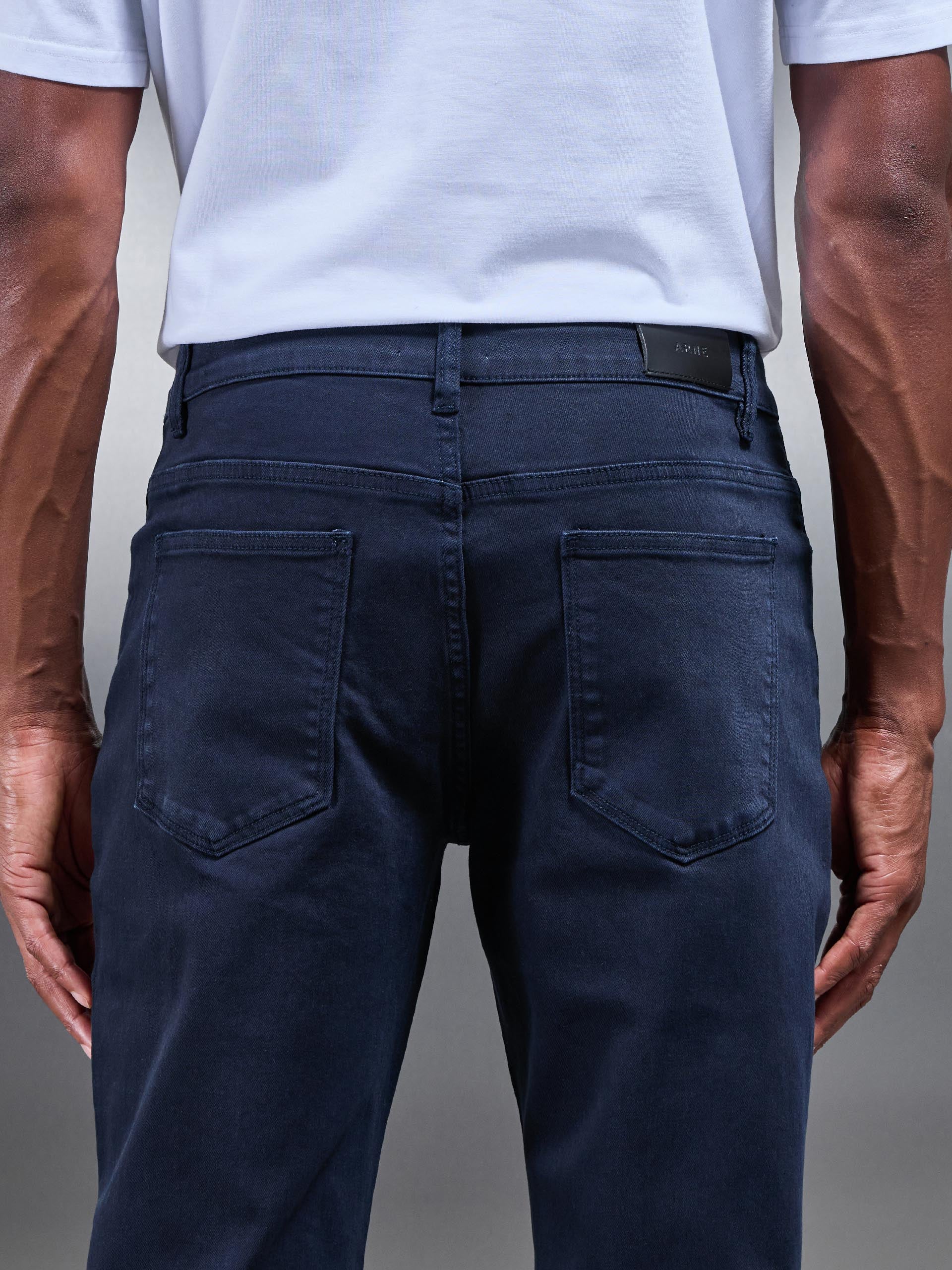 Straight Leg Denim Jeans in Navy - Image 5