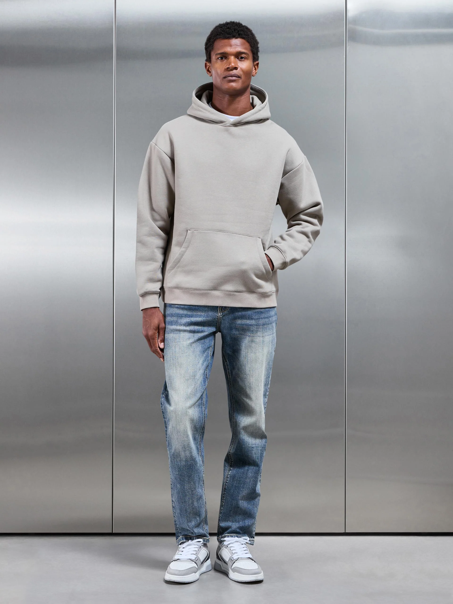 Straight Leg Denim Jeans in Sand Wash - Image 3