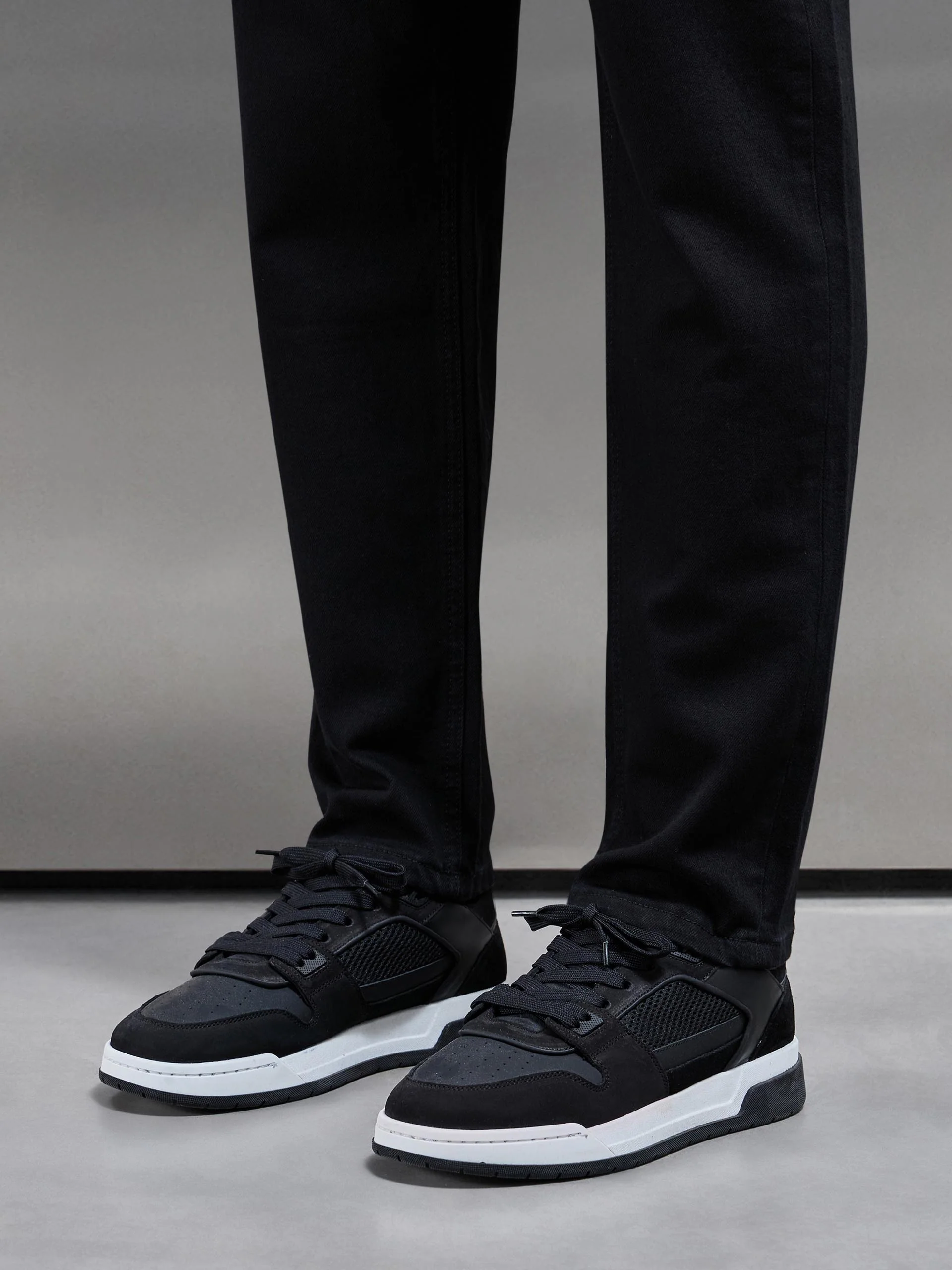 Straight Leg Denim Jeans in Solid Black - Image 7