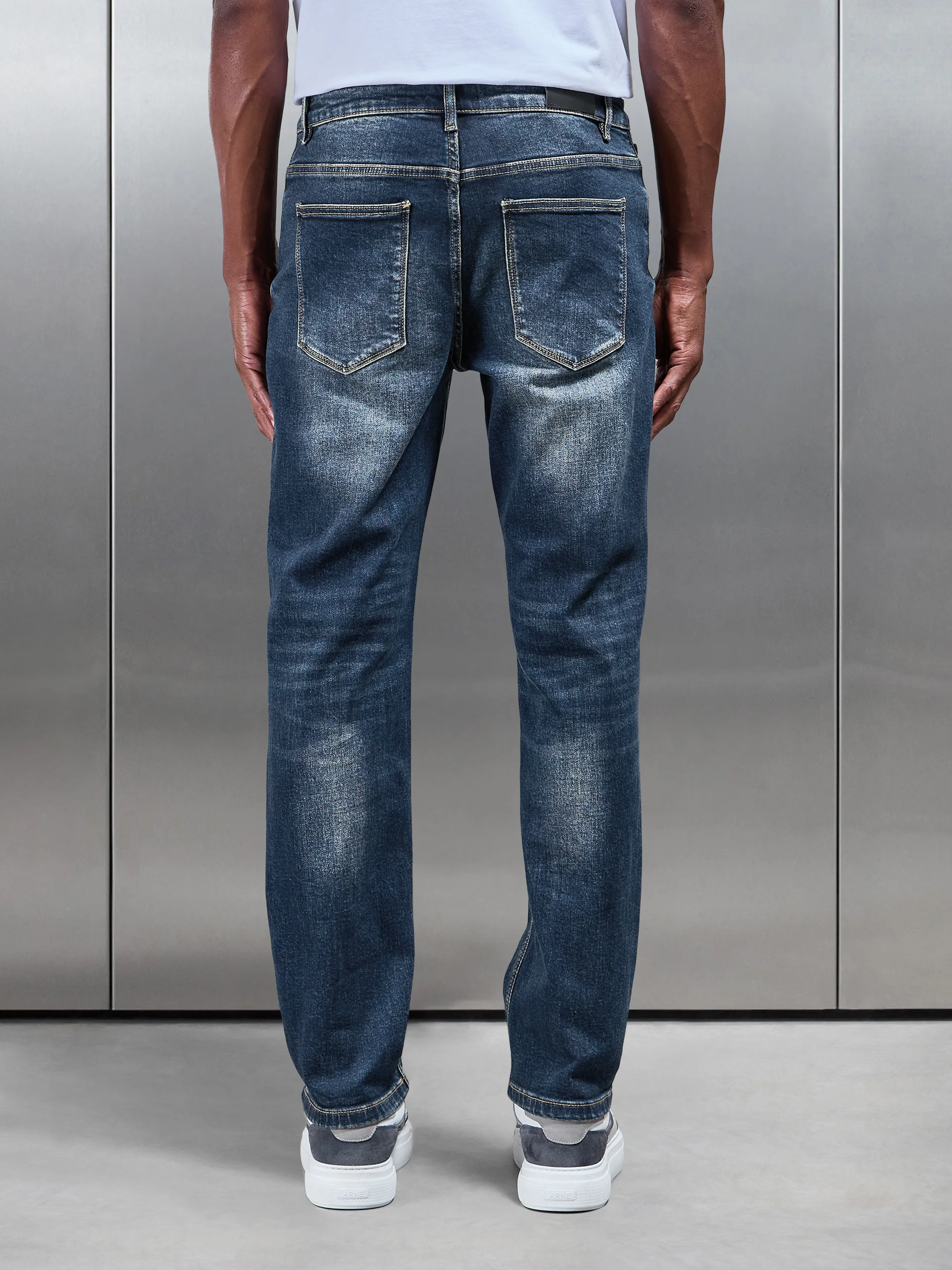 Straight Leg Denim Jeans in Vintage Blue - Image 4