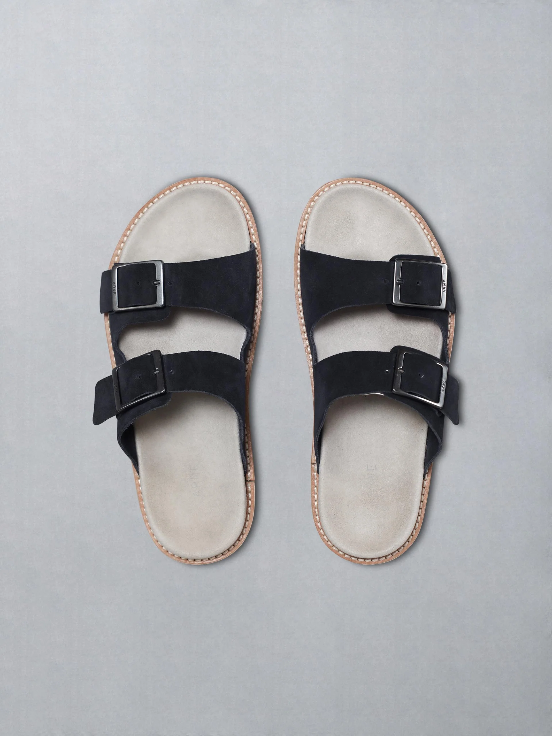 Suede Sandal in Navy - Image 4