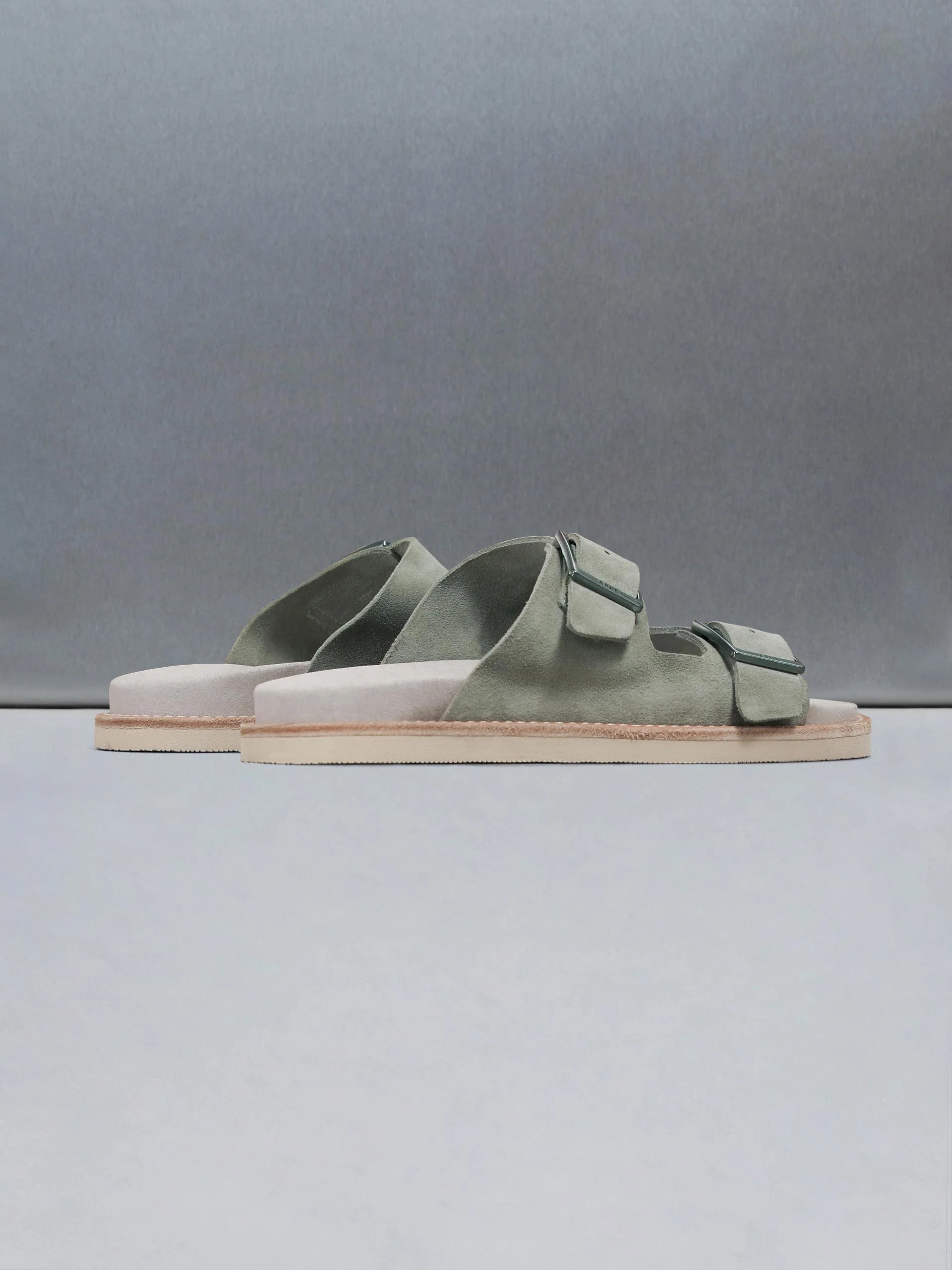 Suede Sandal in Olive - Image 3